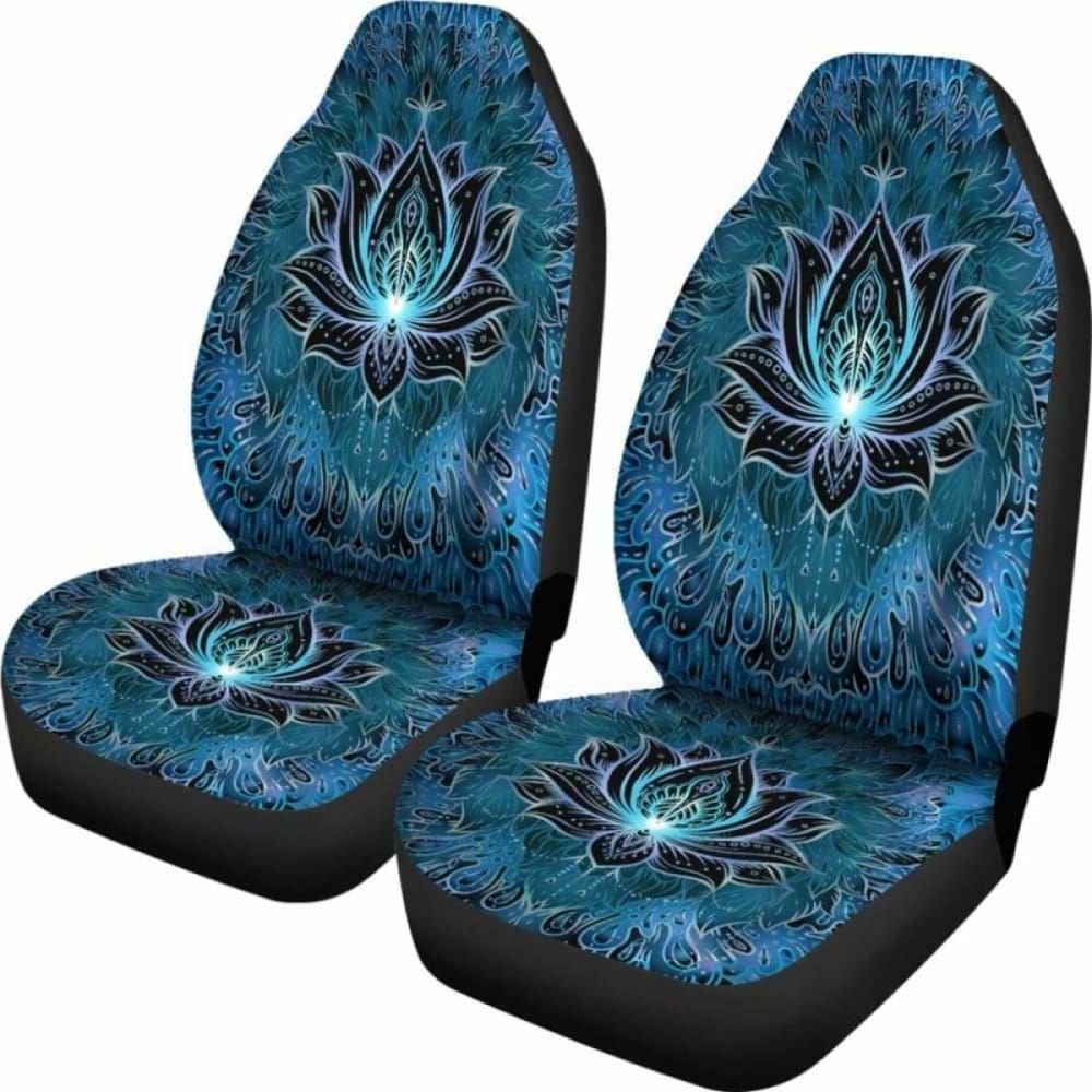 Premium Blue Lotus Flower Car Seat Covers - Universal Fit for Cars, Trucks & SUVs - Comfortable & Stylish Protection for Daily Commutes & Road Trips