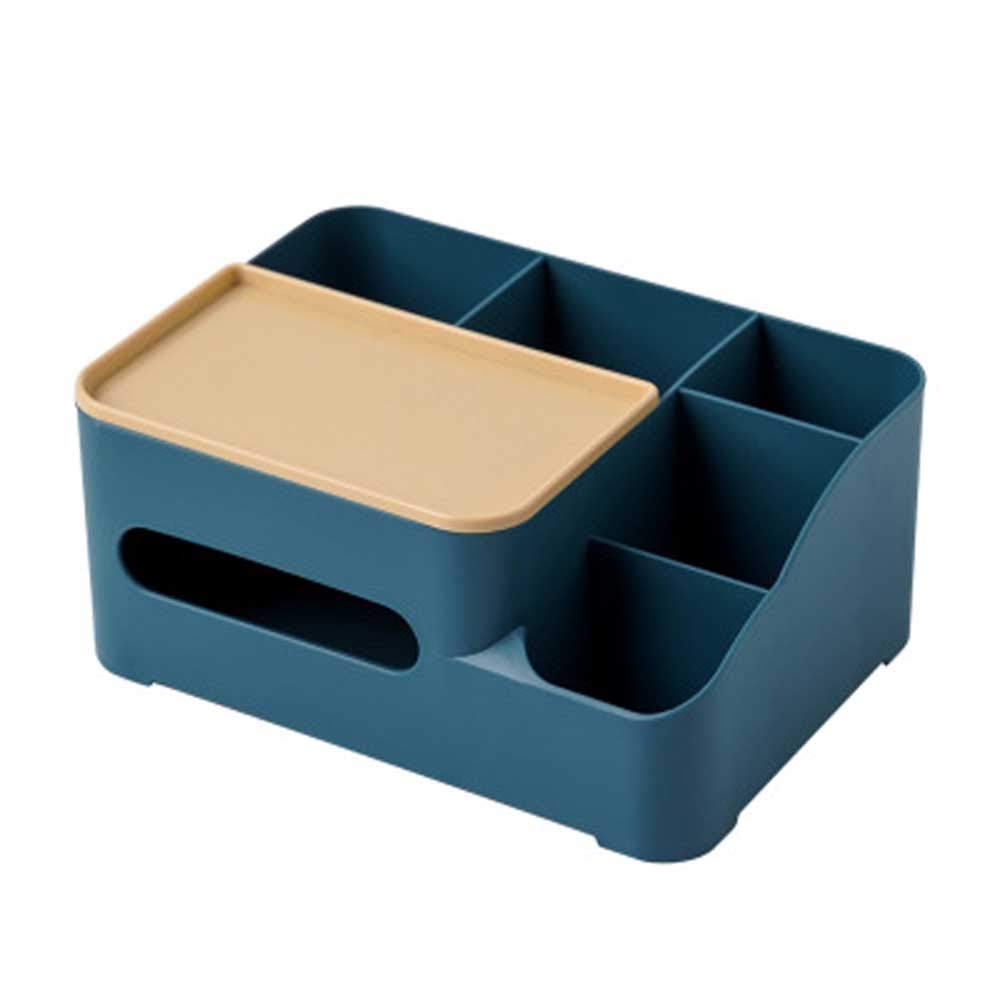 Multifunctional Double-Layer Tissue Box & Storage Organizer for Phone, Remote, Cosmetics | Desktop & Countertop Organizer for Home, Office, Bedroom, and Bathroom