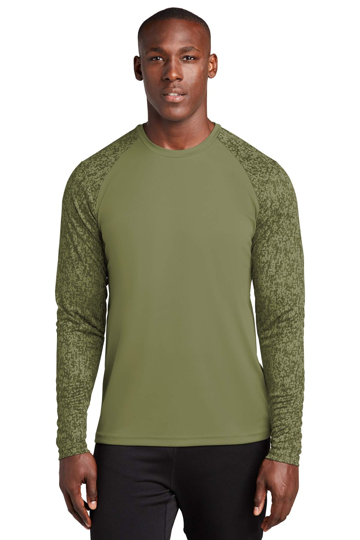 Sport Tek Long Sleeve Digi Camo Performance T-Shirt for Men - Moisture Wicking Activewear for Hunting, Outdoor Sports & Gym Workouts