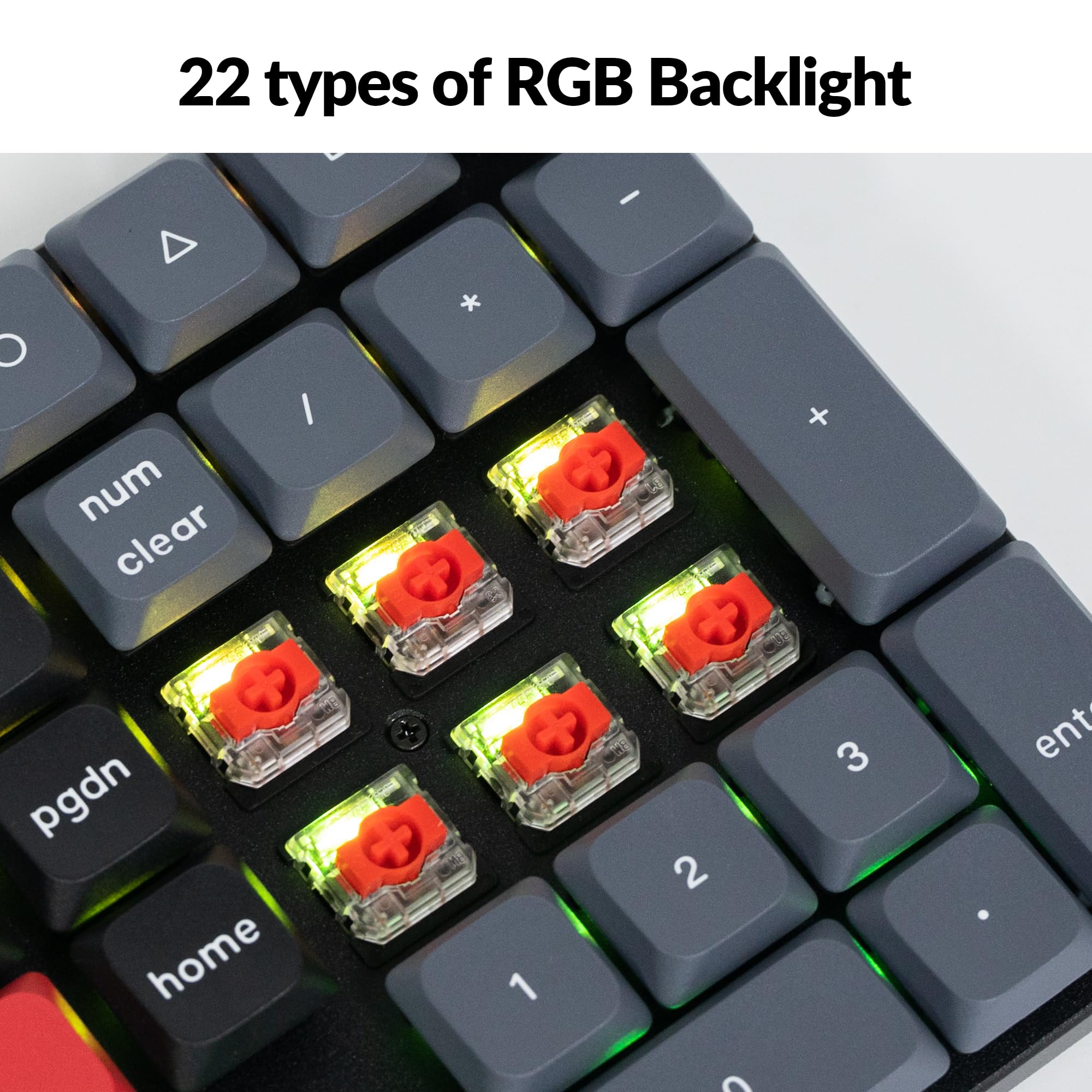Keychron K17 Pro Low-Profile Wireless Mechanical Keyboard - QMK/VIA Programmable, Bluetooth/Wired, RGB Backlight, Numpad & Knob - Compatible with Mac/Windows/Linux - Perfect for Office, Gaming & Programming