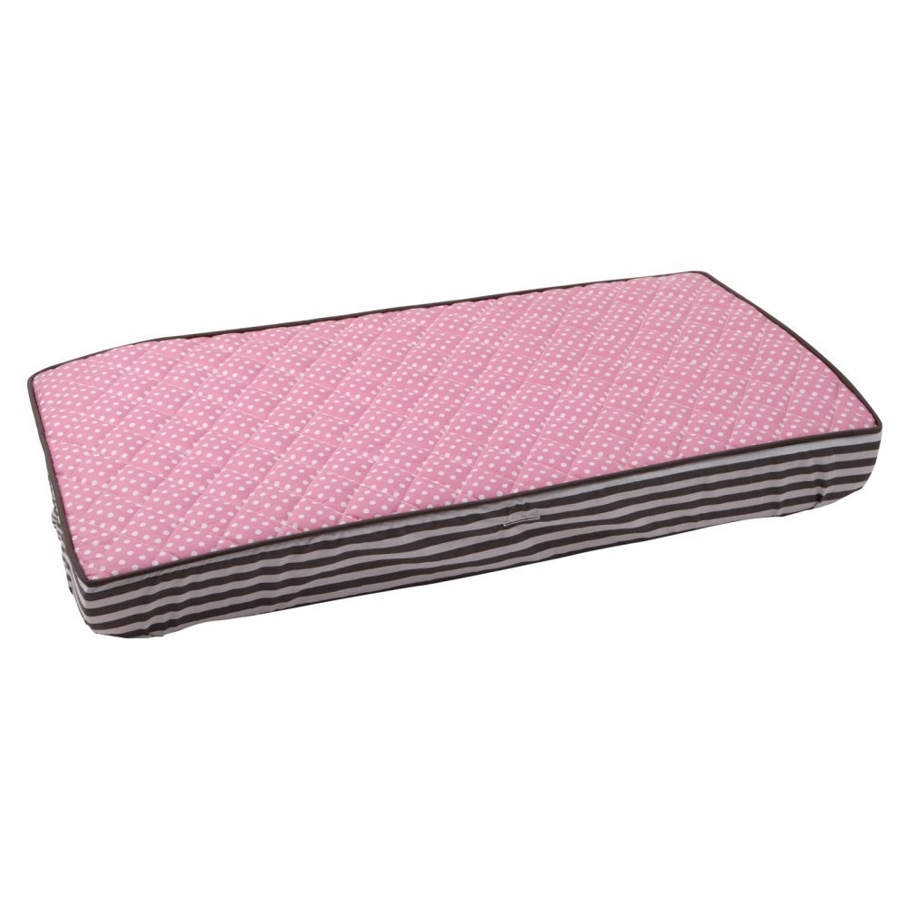 Bacati Elephant Print Pink and Grey Changing Pad Cover - Soft, Waterproof Baby Changing Table Cover for Nursery, Diaper Station, and Travel Use
