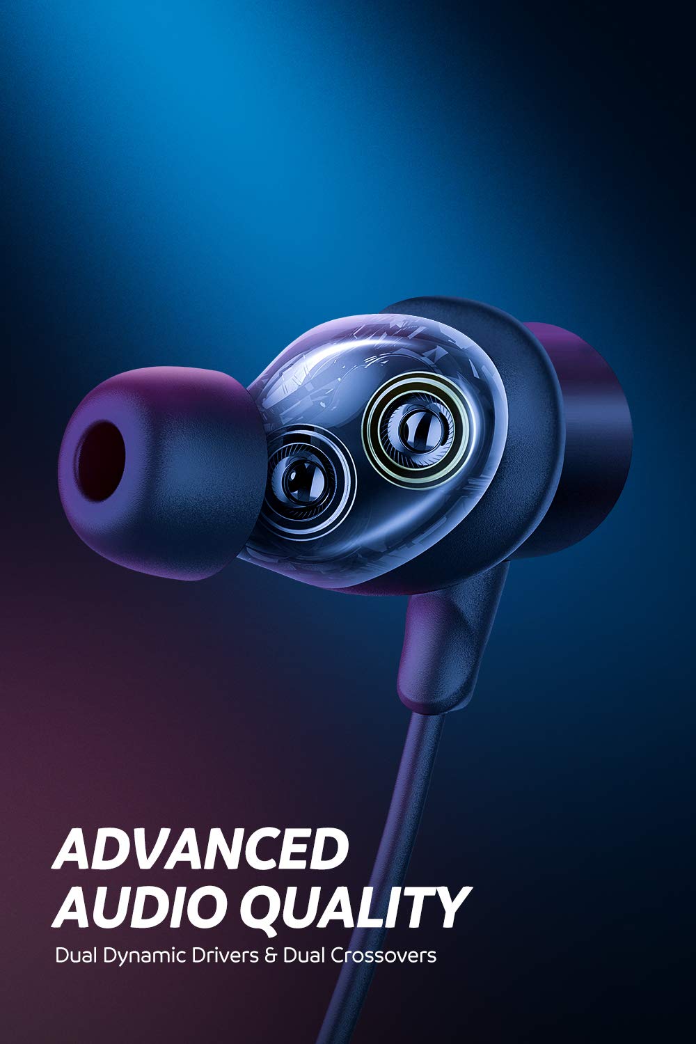 SoundPEATS Force Pro Bluetooth Sport Earbuds with Dual Dynamic Drivers - 22H Playtime Neckband Wireless Headphones, CVC Noise Cancelling Mic - Perfect for Running, Gym & Workout | Sweatproof Wireless Earbuds for Sports & Fitness