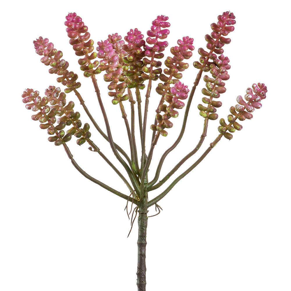 12 Pack Artificial Donkey Tail Succulent Plants - Purple & Green Faux Sedum Morganianum for Home Decor, Office, Wedding Centerpieces