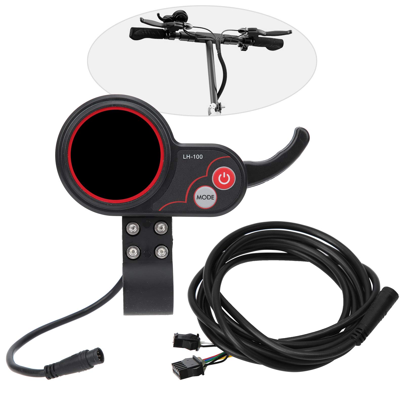 60V Electric Scooter Thumb Throttle with Speedometer Display - 6-Pin Connector Finger Throttle for E-Bike & Mountain Bike - Durable Plastic Construction (Perfect for Commuting & Off-Road Adventures)