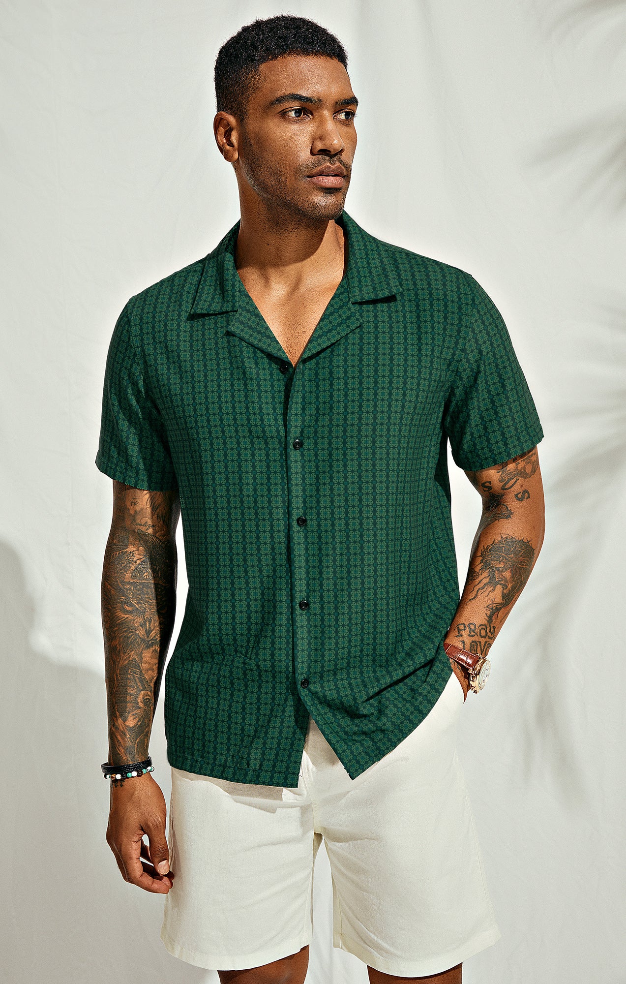 Men's Casual Floral Print Short Sleeve Button Down Shirts - Hawaiian Cuban Style for Summer Beach Vacation & Outdoor Parties