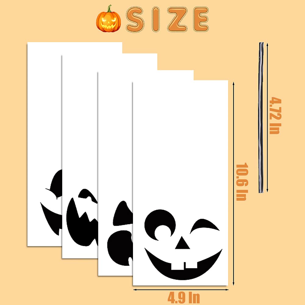STEFORD Halloween Cellophane Bags 120PCS with Twist Ties for Party Favors & Candy Treats