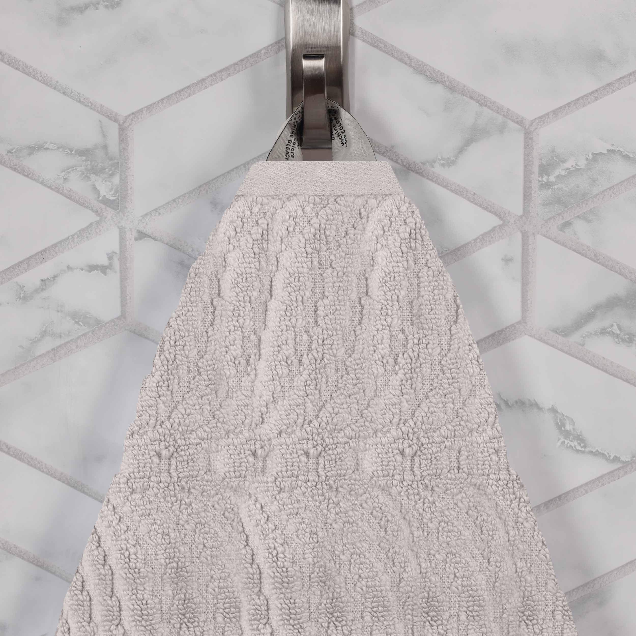 Premium 100% Zero Twist Cotton Hand Towels - Set of 6 | Soft & Absorbent Solid & Jacquard Chevron Design | Perfect for Bathroom, Kitchen & Guest Use