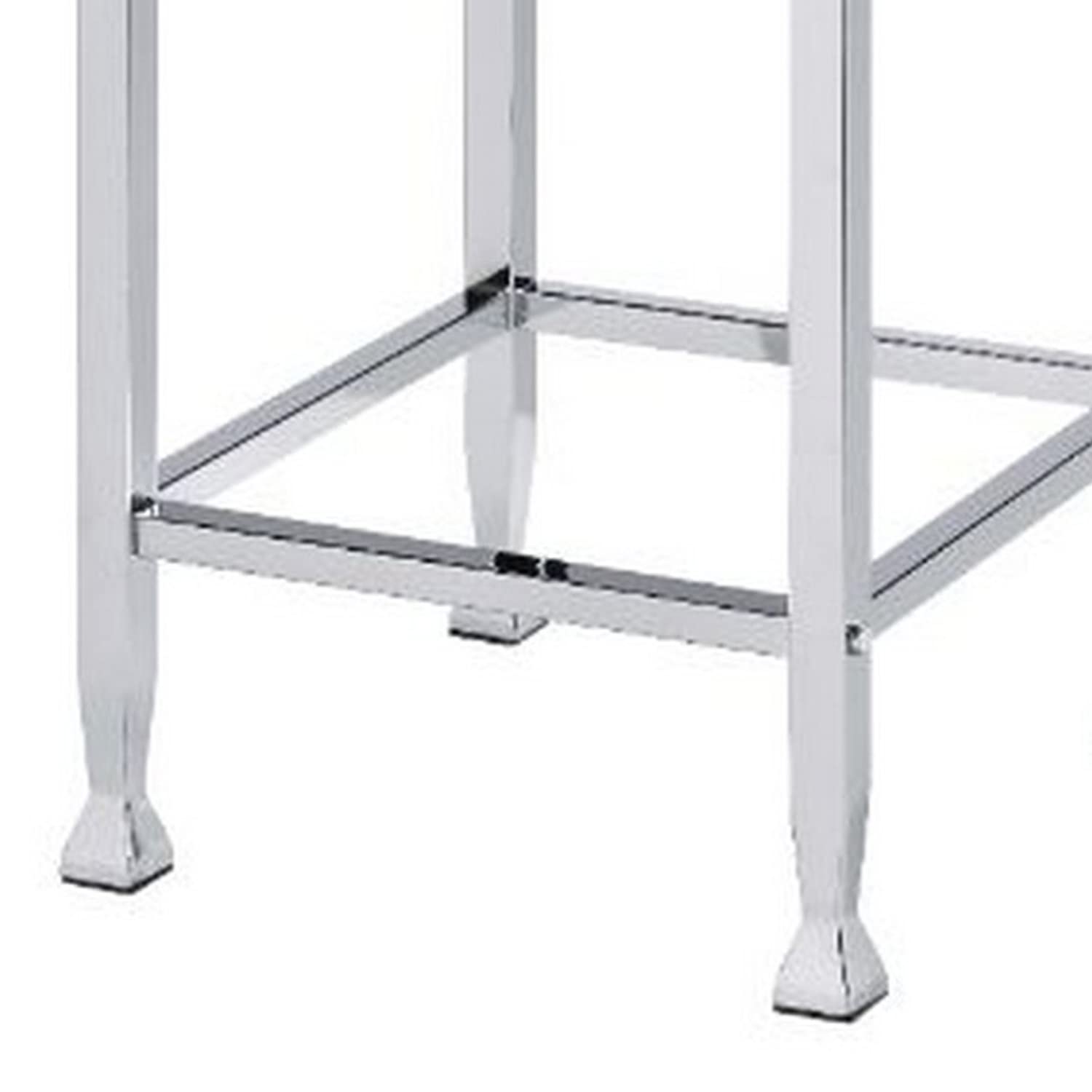 Benjara Counter Height Stool with Padded Seat and Metal Base - Beige Bar Stool for Kitchen Island, Breakfast Nook & Home Decor