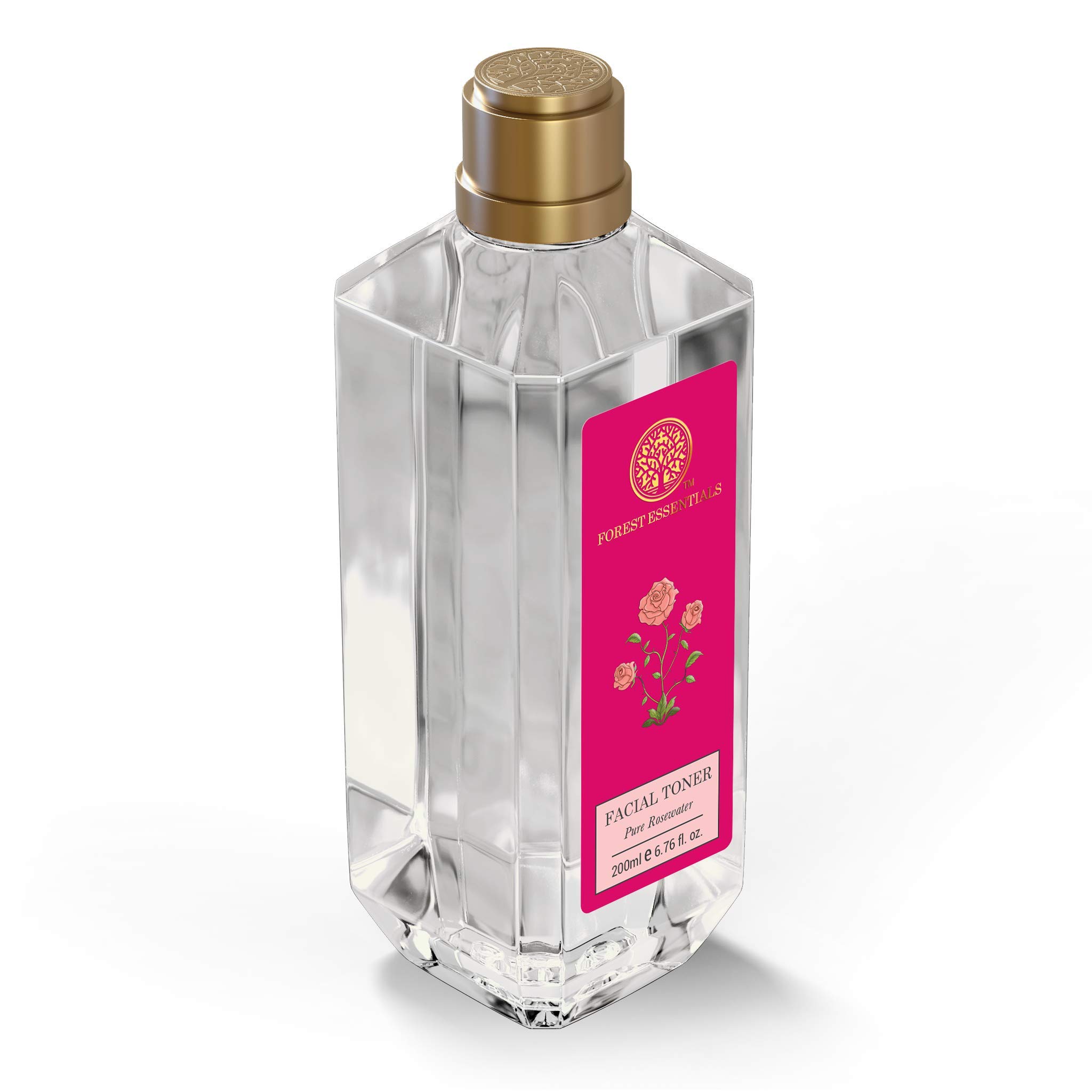 Forest Essentials Pure Rose Water Facial Toner 200ml | Alcohol-Free Hydrating Toner for Glowing Skin | Perfect for Daily Skincare Routine & Post-Cleansing Refreshment