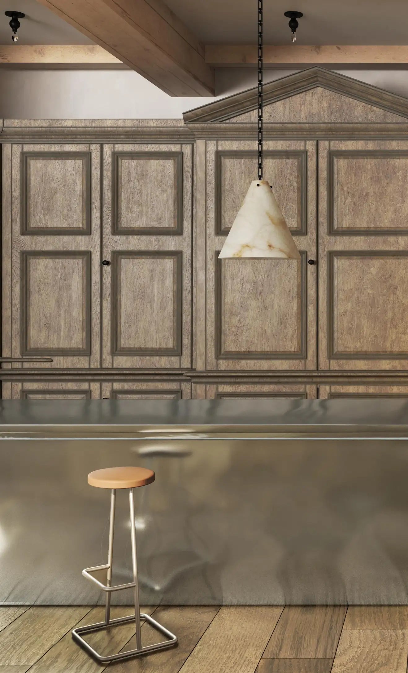 Modern Charlie Large Alabaster Pendant Light Fixture - Elegant Hanging Chandelier for Kitchen Island, Dining Room & Living Room | Perfect for Farmhouse, Scandinavian & Industrial Home Decor