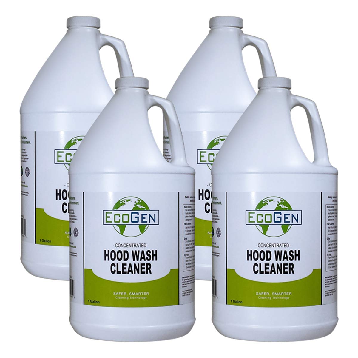 EcoGen ECOHDW-GCS Commercial Grade Hood Cleaner Concentrate - 1 Gallon (4 Pack) | Heavy Duty Degreaser for Restaurant Kitchen Exhaust Systems & Commercial Vent Hoods