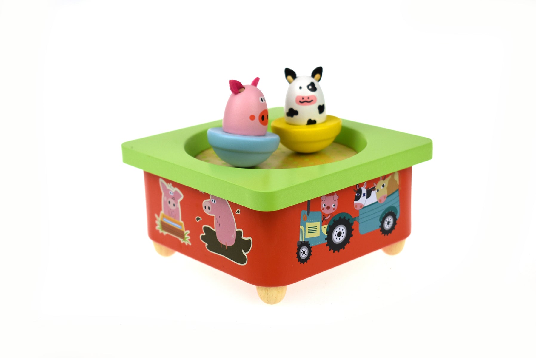 Farm Music Box - Handcrafted Wooden with Metal Frame - Perfect for Home Decor, Wedding Gifts & Nursery Room Ambiance
