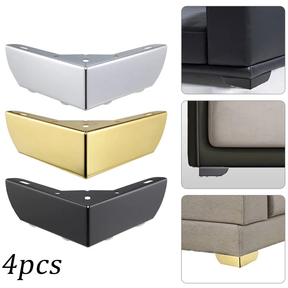 4PCS Heavy Duty Metal Furniture Legs - Black Triangle Sofa & Cabinet Feet, DIY Furniture Hardware with High Load Bearing Capacity - Perfect for Living Room, Bedroom & Office Furniture Upgrade