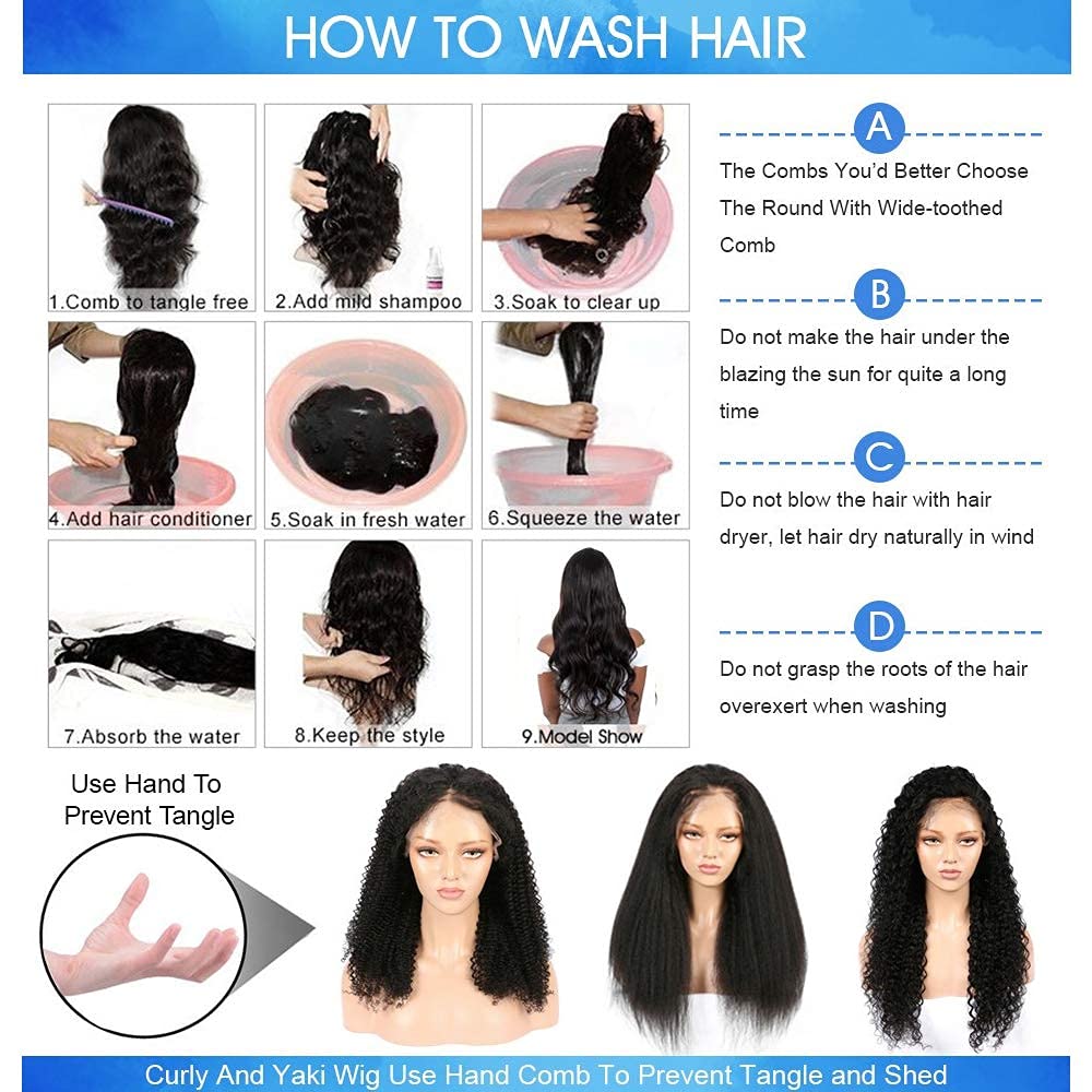 Brazilian Virgin Human Hair Lace Front Wig - 180% Density 4x4 Lace Closure, Water Wave Curly Glueless Wig with Baby Hair for Black Women | 22 Inch Natural Color | Perfect for Daily Wear, Parties & Special Occasions