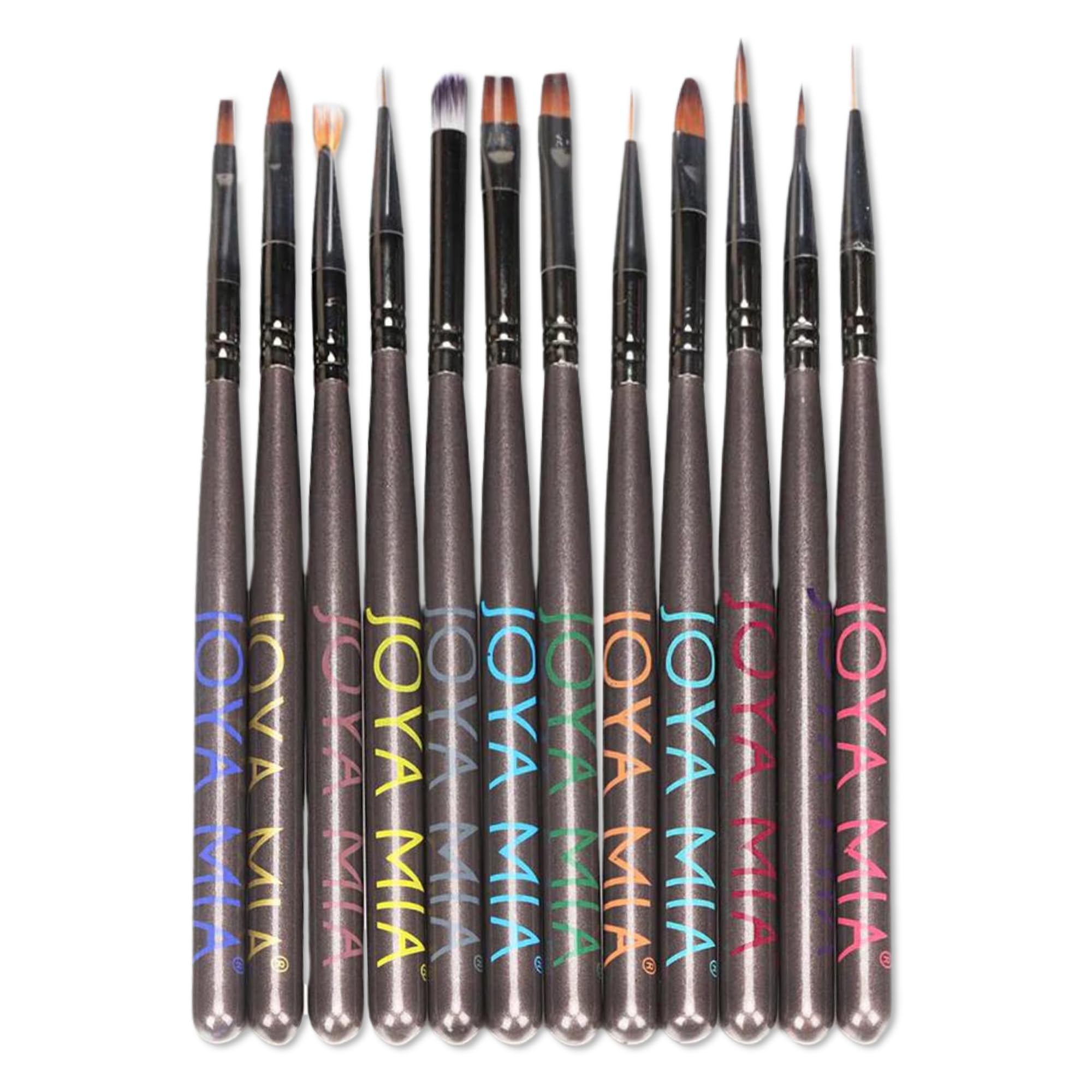 Premium 100% Pure Kolinsky Sable Acrylic Nail Brush Set - Professional Nail Art Tools for Gel Polish Application by Joya Mia (Black, 5-Piece Set) - Perfect for Salon, Home Manicures & Nail Art Designs