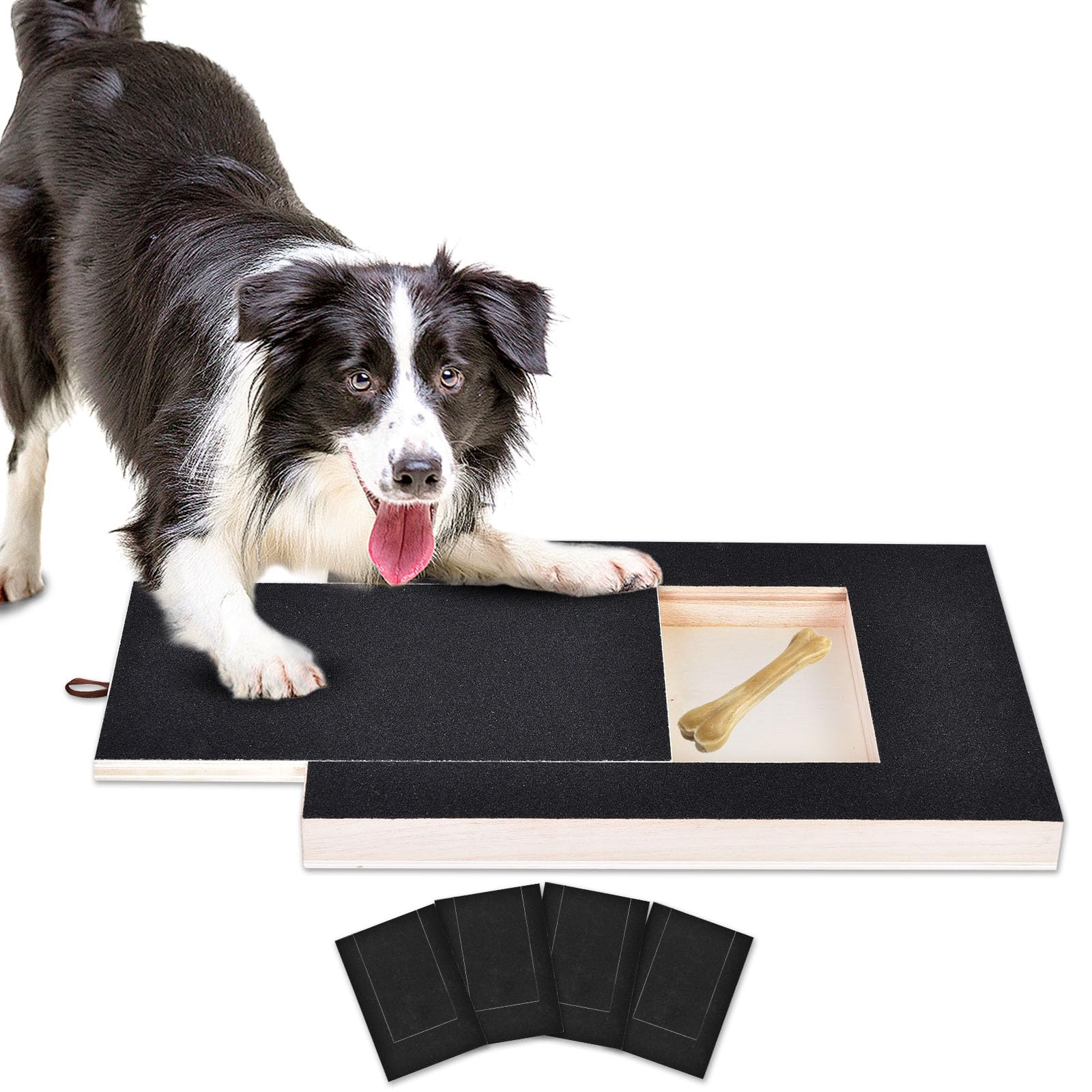 Okydoky Dog Nail Scratch Pad & File Board with 4 Replaceable Sandpaper Sheets - Pet Grooming Tool for Trimming Dog Nails - Perfect for Small & Medium Dogs at Home or Travel