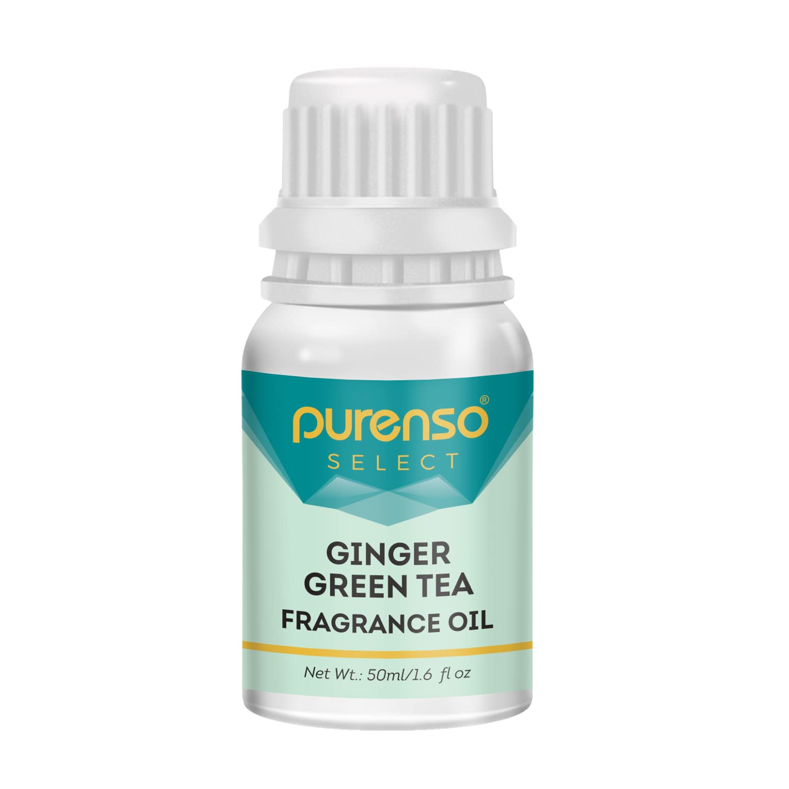 Purenso - Ginger Green Tea Fragrance Oil, 50ml - Essential Oil for DIY Soap Making, Candle Crafting, Aromatherapy Diffusers, Body Lotion & Shampoo - Relaxing Spa & Home Scenting Solution