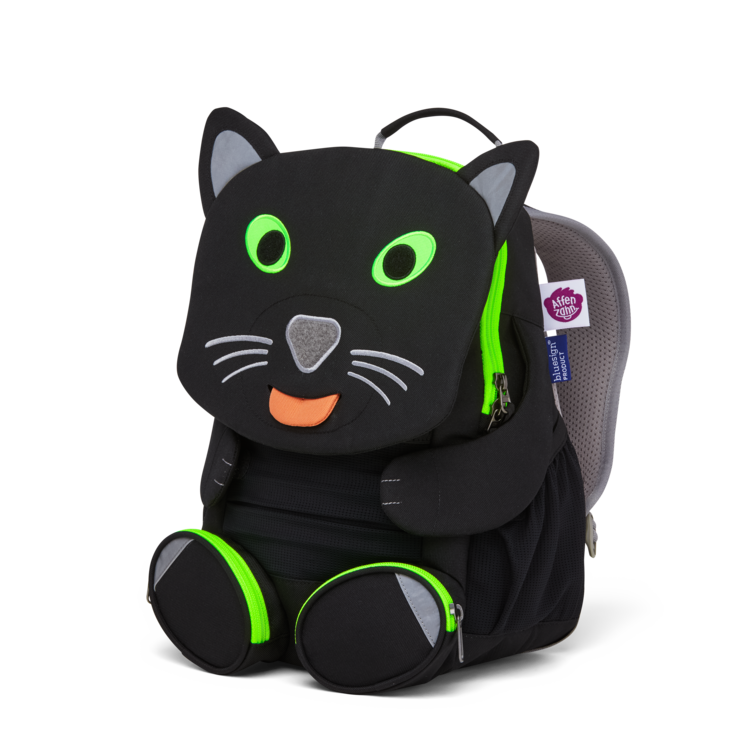 Affenzahn Large Friends Black Panther Backpack for Kids - Durable & Lightweight School Bag for Boys & Girls - Perfect for School, Travel & Outdoor Adventures