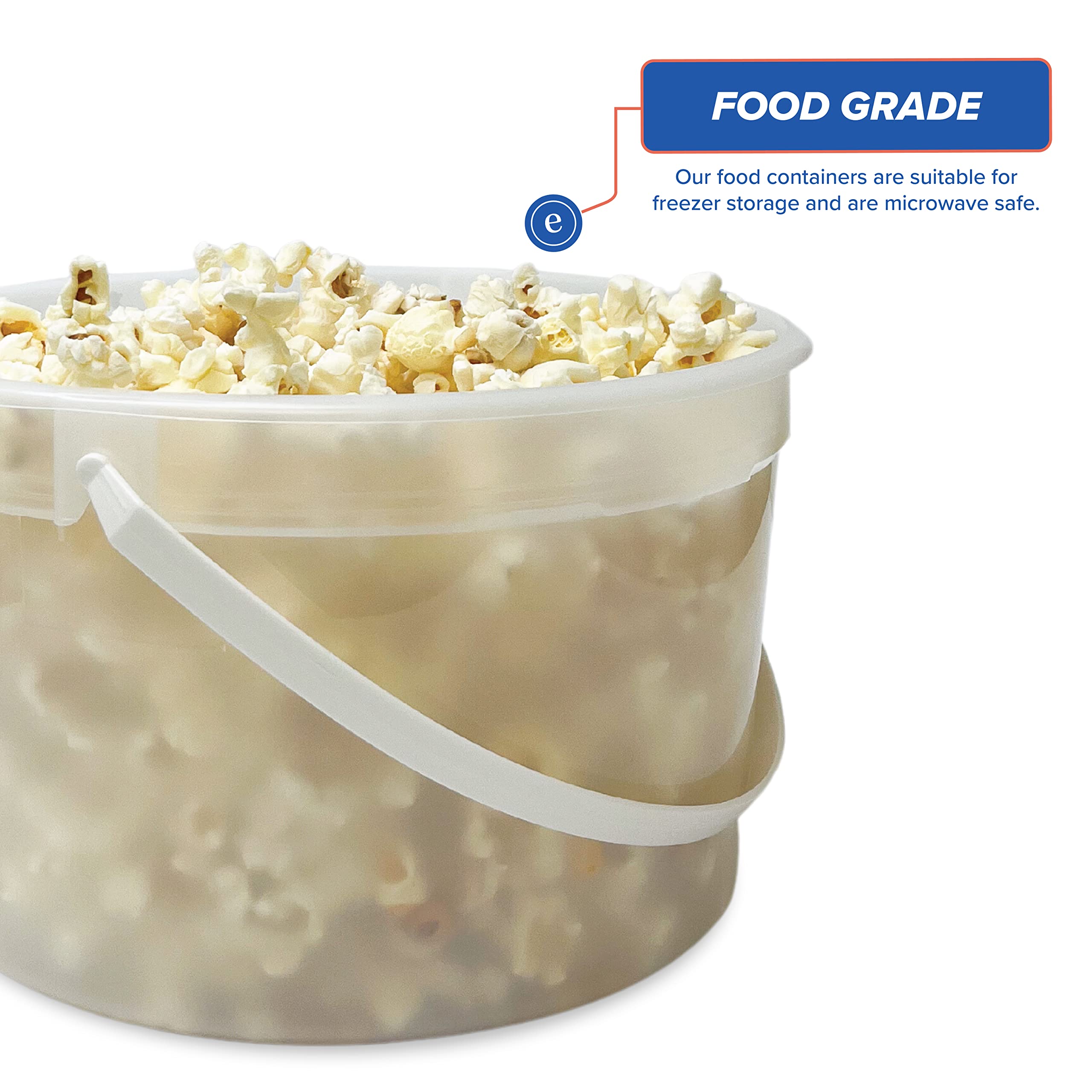 ePackageSupply 10-Pack 1 Gallon BPA-Free Food Grade HDPE Plastic Buckets with Lids | Freezer Safe Round Containers for Ice Cream, Soup & Food Prep | Made in USA | Ideal for Commercial Kitchens, Catering & Bulk Storage