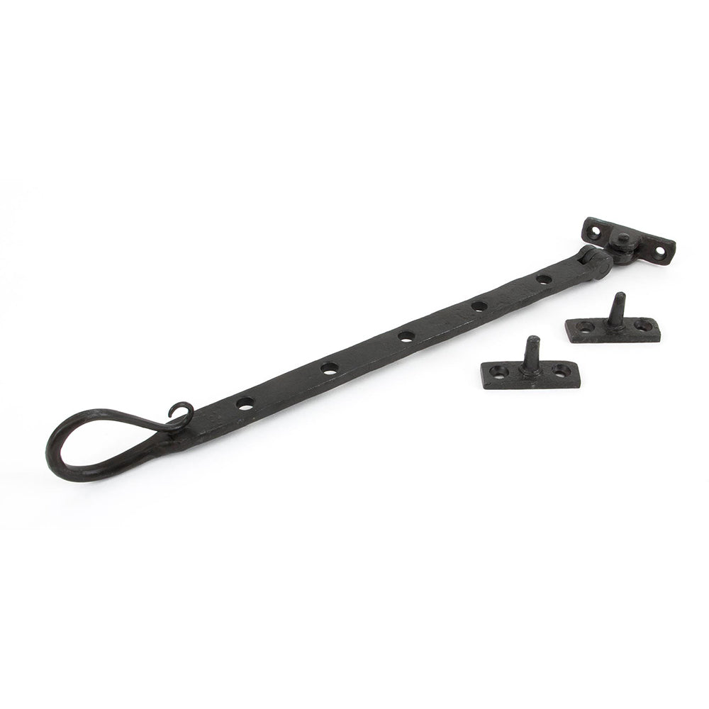 Forged Black Beeswax Shepherd's Crook Casement Stay - Durable Window Hardware for Traditional Homes & Cottage Style Windows