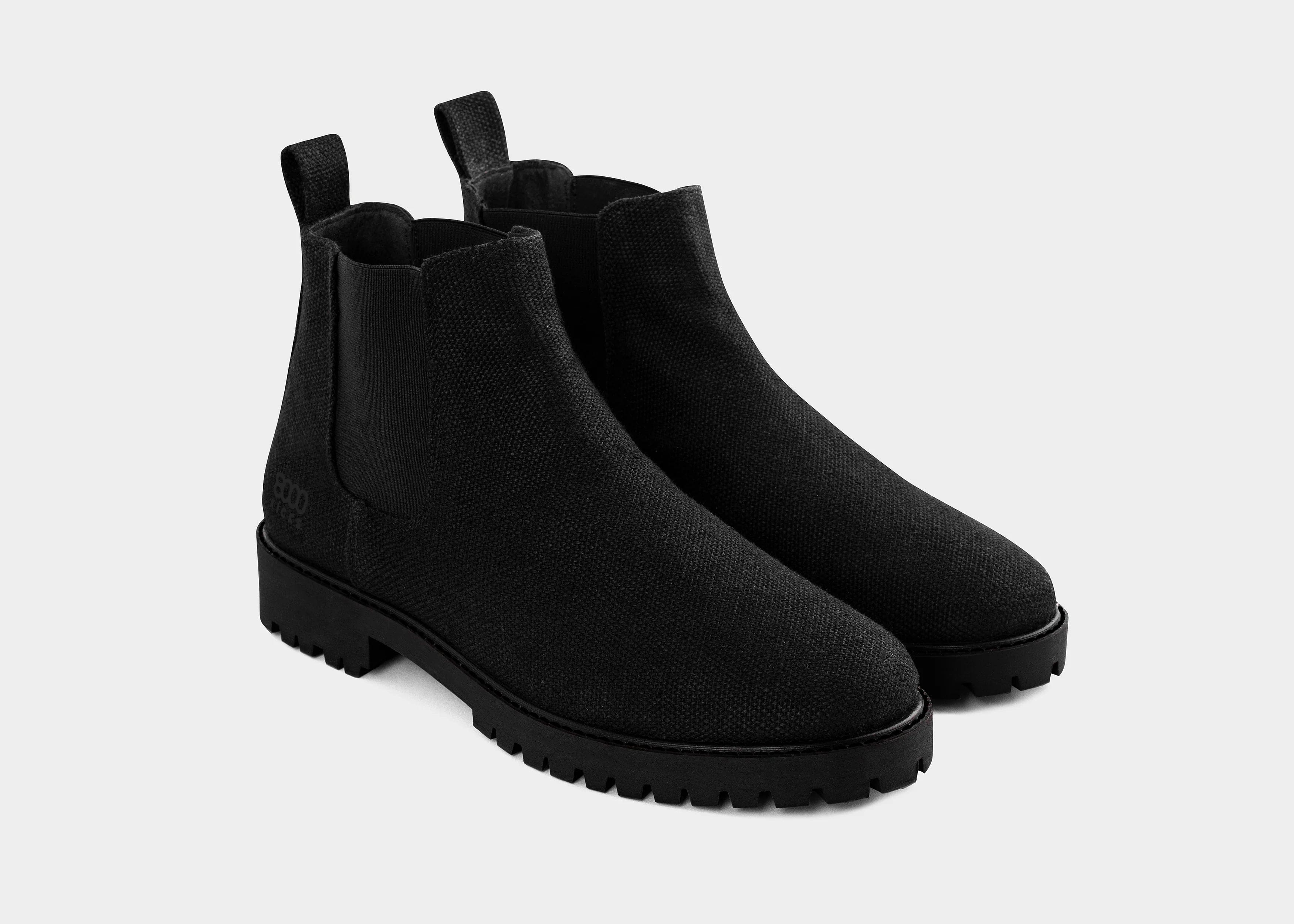 Vegan Hemp Chelsea Boots for Men - Stylish & Comfortable Full Black Leather-Free Boots | Perfect for Casual Wear, Office & Outdoor Activities