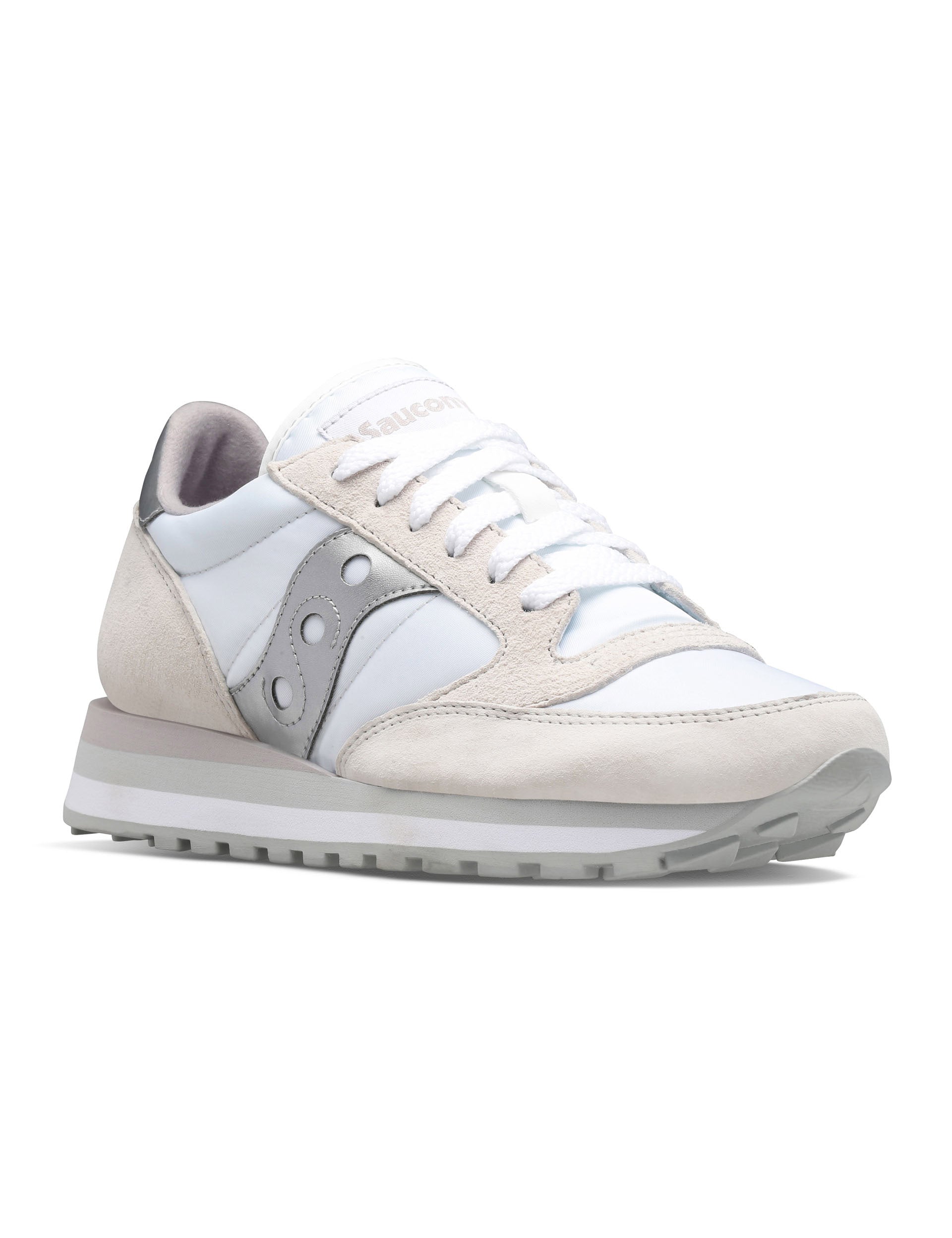 Jazz Triple White/Silver Sneakers - Stylish & Comfortable Men's/Women's Casual Shoes for Walking, Running & Everyday Wear