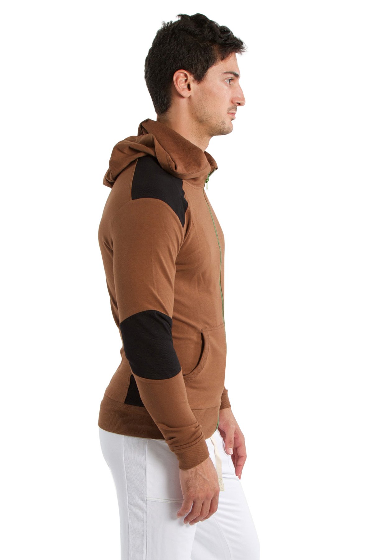 4th Men's Crossover Transition Hoodie - Modal French Terry for Track, Yoga & Gym - Made in USA - Stretch European Fit - Perfect for Workouts & Casual Wear