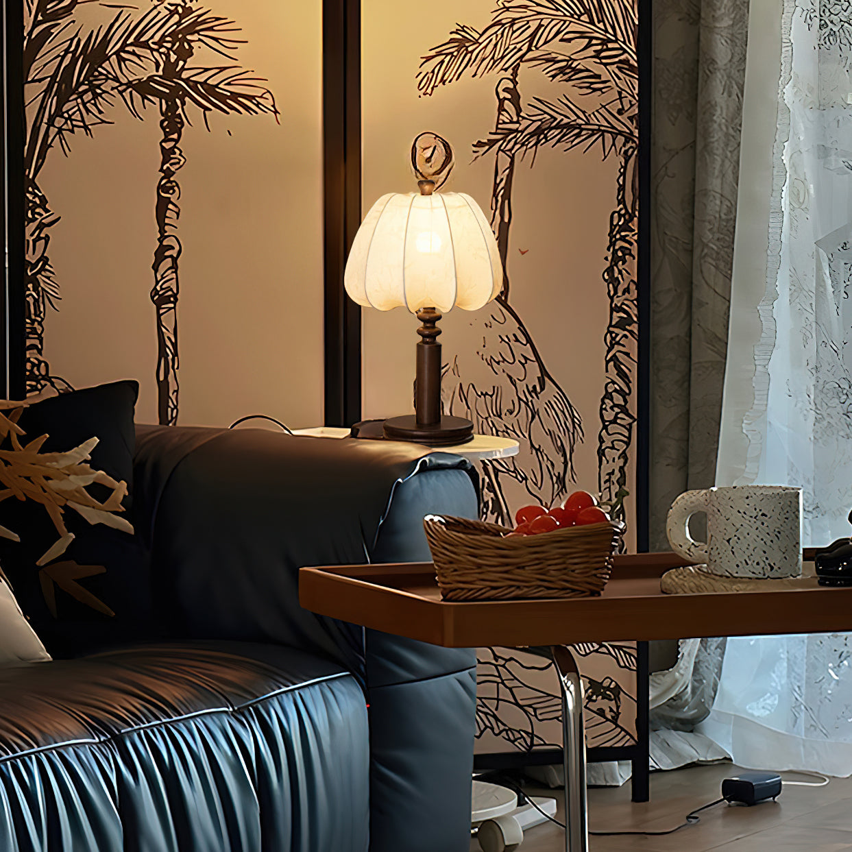 Stylish Bari Fabric Table Lamp - Soft Lighting for Bedroom, Living Room & Office - Modern Home Decor