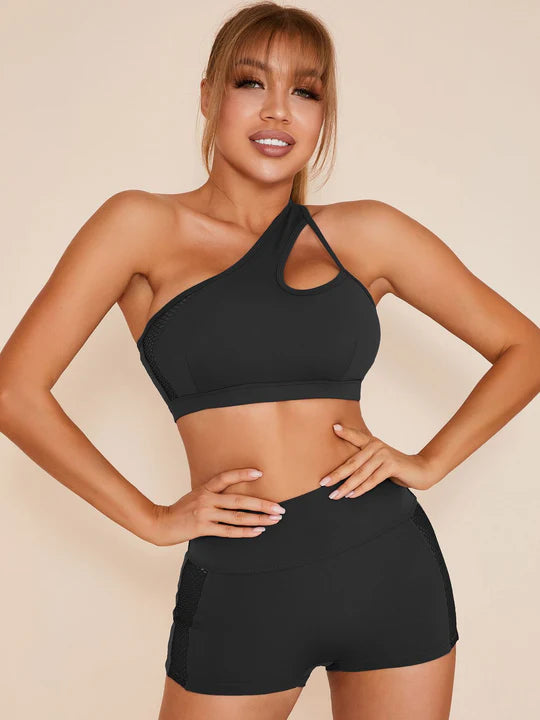 ZASUWA Women's Sexy Mesh Cutout Spandex Workout Shorts - High Waisted Gym Booty Shorts for Yoga, Running & Fitness