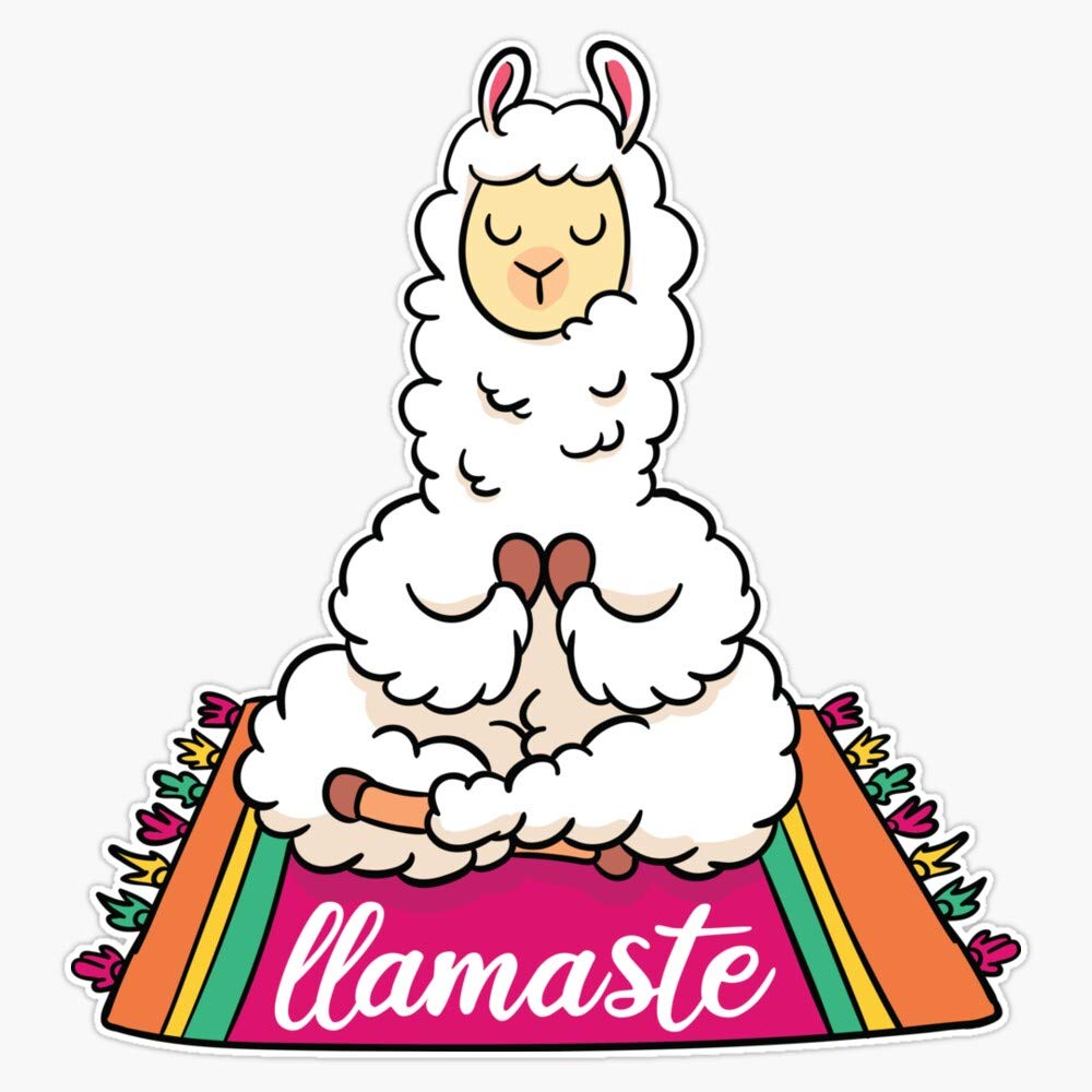 Lama Yoga Meditation Llamaste Vinyl Sticker - Waterproof 5