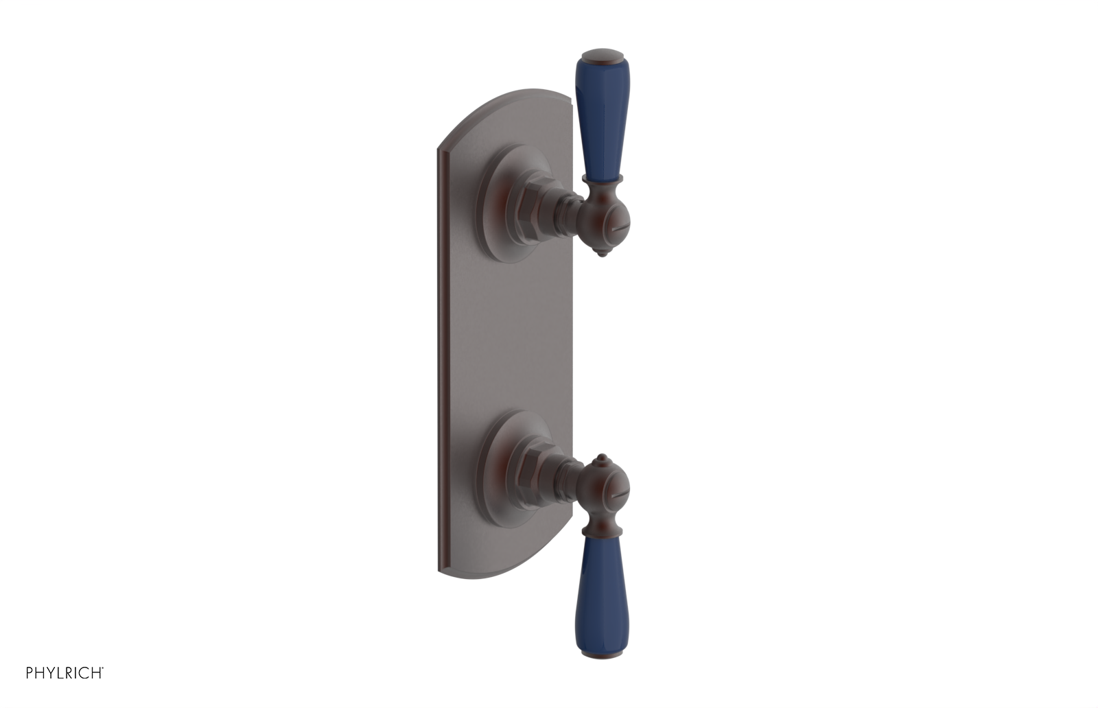 Jamestown Thermostatic Shower Valve with Volume Control & Diverter - Navy Blue Accents (Model 4-738) | Perfect for Modern Bathroom Renovations & Spa-Like Shower Experiences