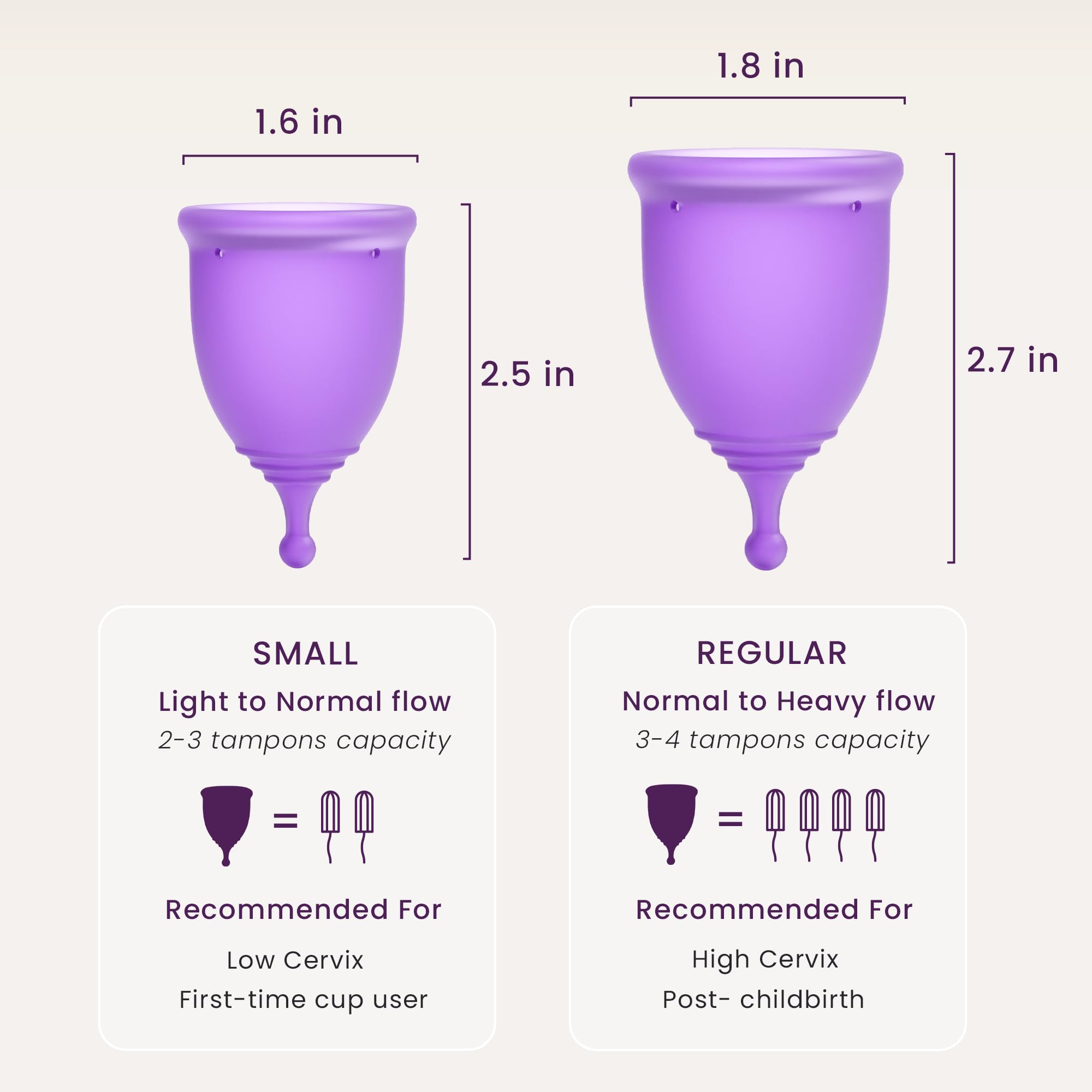 EcoBlossom Reusable Menstrual Cup Set - Medical Grade Silicone Period Cups for Women - 12 Hours Leak-Free Protection (2 Small Cups) - Perfect for Active Lifestyles, Travel & Overnight Use
