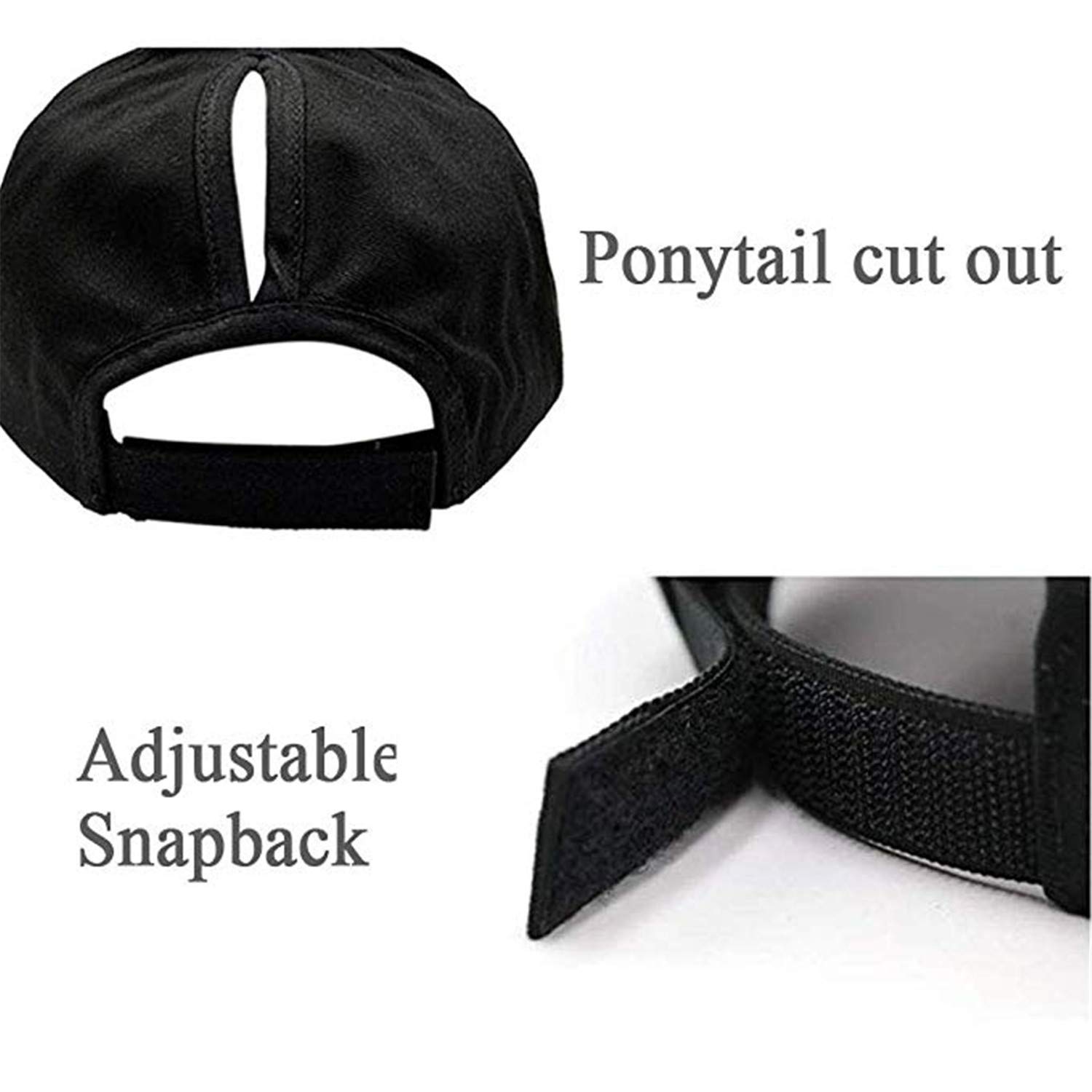 Custom Snapback Hats for Women & Men - Adjustable Mesh Trucker Cap with Ponytail Hole - High Bun Baseball Hat - Funny Gifts for Outdoor Sports, Running, Hiking & Casual Wear