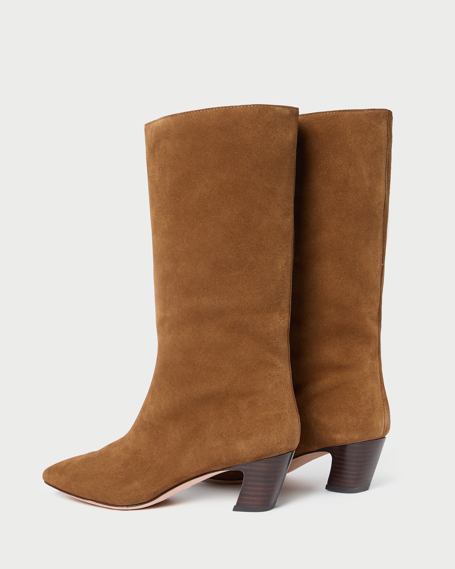 Cleo Cacao Suede Mid Calf Boots for Women - Comfortable Chunky Heel Ankle Booties for Fall & Winter - Perfect for Office, Dating & Night Out