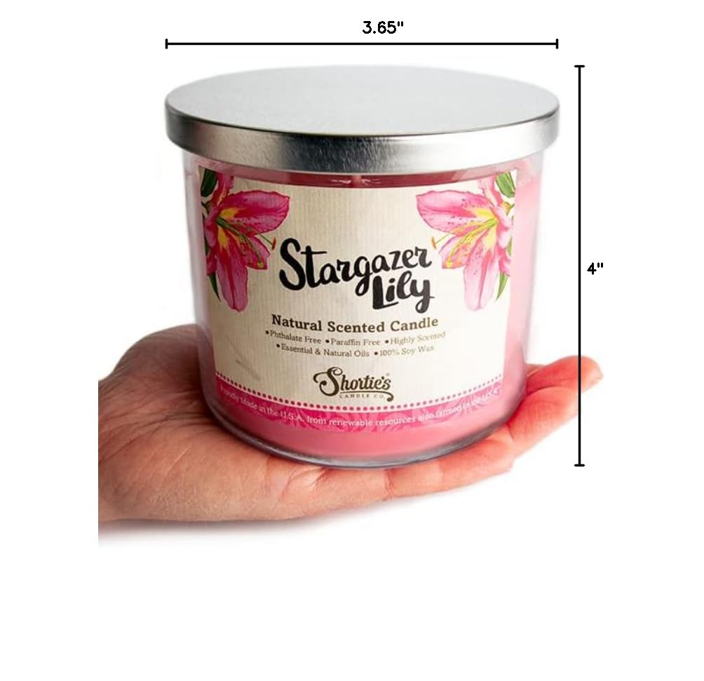 Stargazer Lily Highly Scented 3-Wick Soy Candle | 100% Natural, Phthalate & Paraben Free | Clean Burning Essential Oil Fragrance | 14.5 Oz Home Decor, Relaxation & Romantic Ambiance