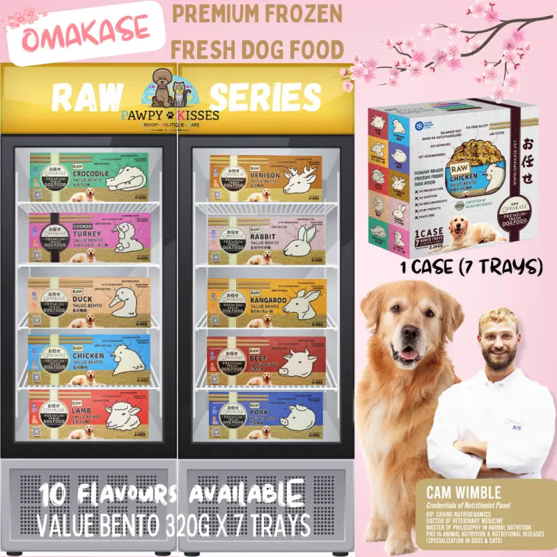 OMAKASE RAW Frozen Dog Food - 10 Flavor Variety Pack, 2.24kg (7 x 320g) - Grain-Free, High Protein Natural Meal for Dogs - Perfect for Raw Diet, Meal Prep & Special Occasions