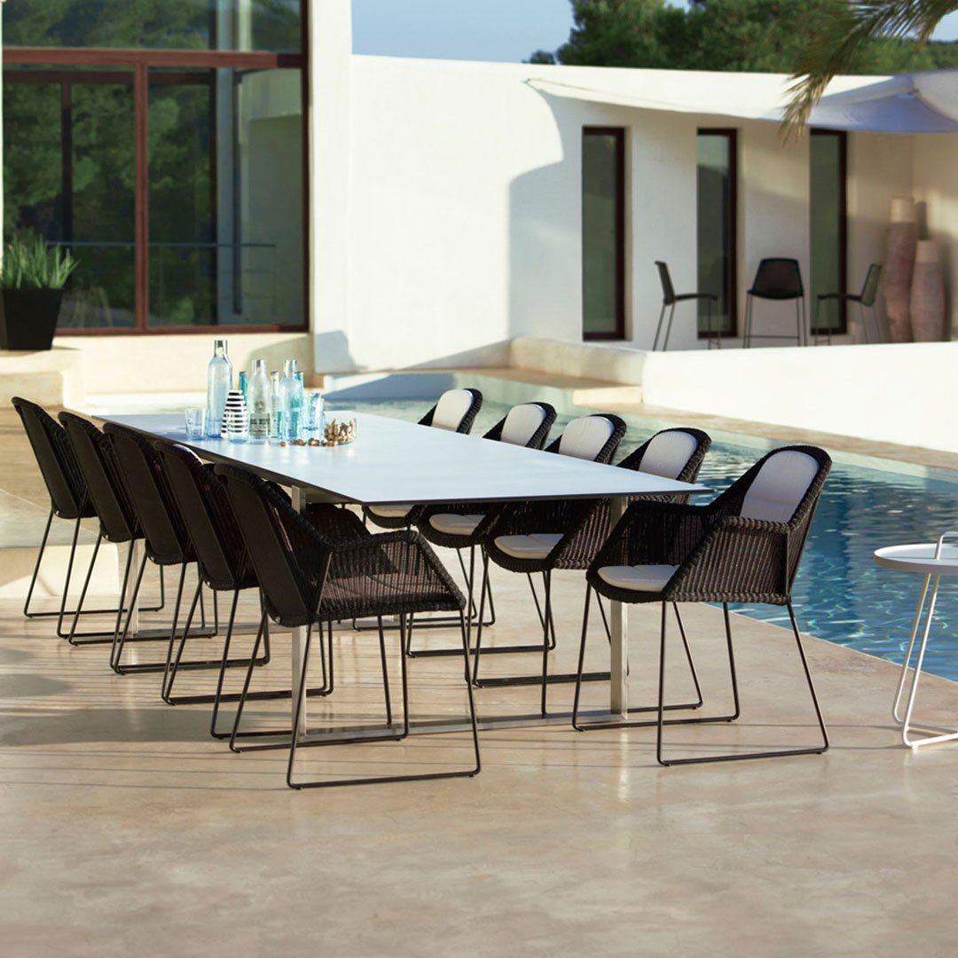 Breeze Outdoor Chair with Sled Base - Lightweight Patio Furniture for Backyard, Poolside, and Garden Relaxation