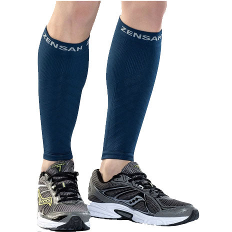 Best Compression Leg Sleeves for Running & Recovery - Navy Blue Support Sleeves for Athletes, Workout & Post-Surgery Use