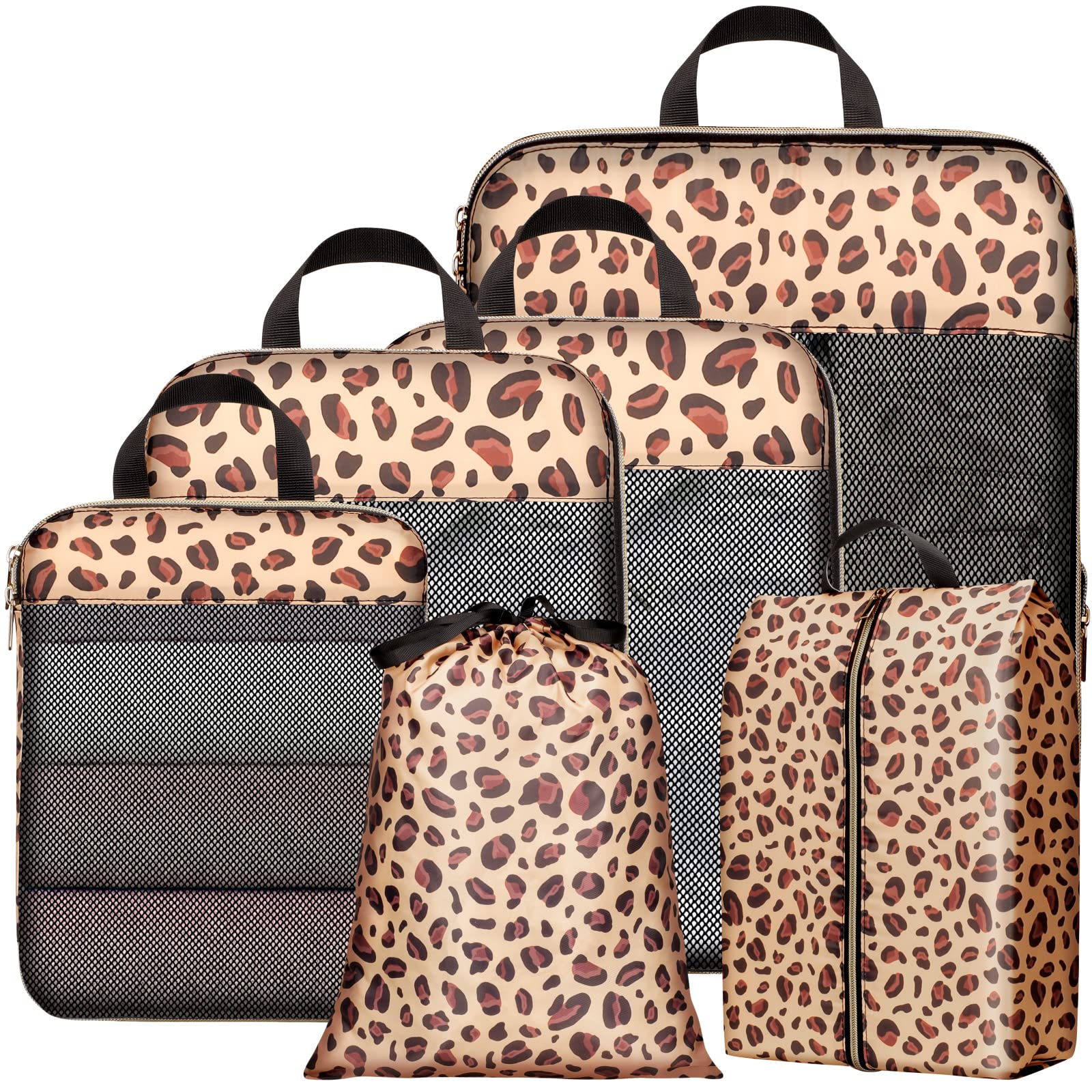 Cambond Expandable Mesh Compression Packing Cubes for Travel - Space Saving Luggage Organizers for Carry on Suitcases | Perfect for Business Trips, Vacations & Weekend Getaways