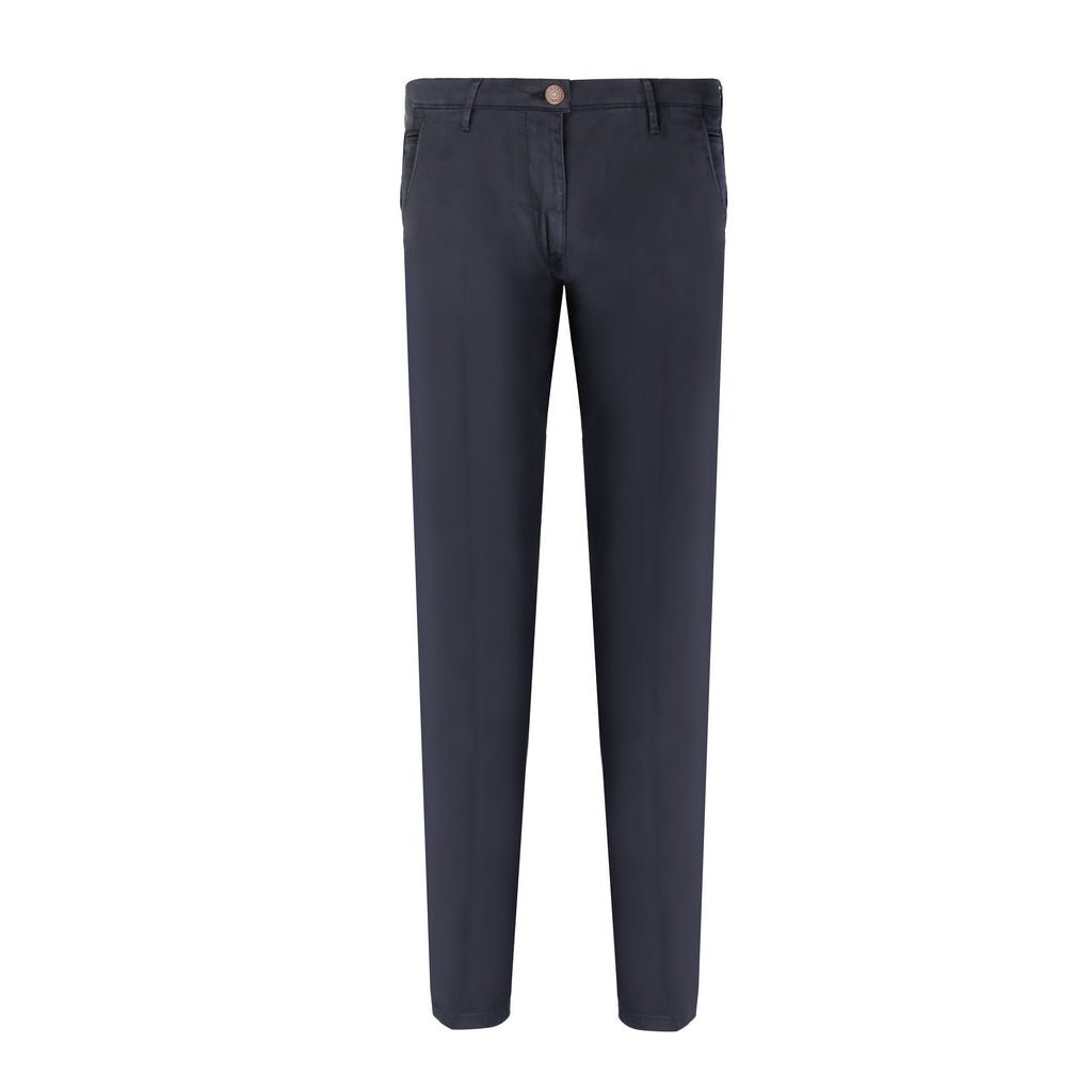 FRADI Stretch Chino Pants for Men - Comfortable Satin Cotton Blend, Blue Navy - Perfect for Business Casual, Office Wear & Everyday Outfits