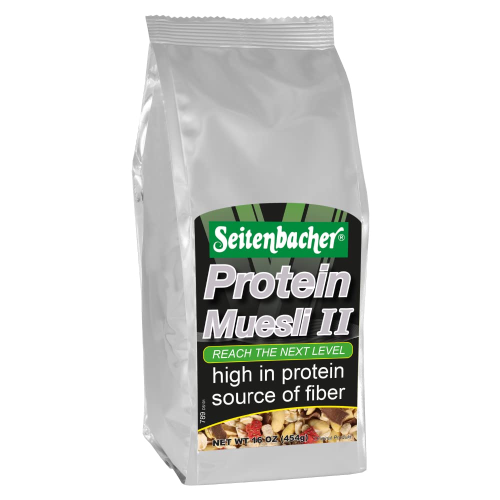 Seitenbacher Protein Muesli II Brown - High Protein Breakfast Cereal for Fitness & Weight Loss | Healthy Morning Meal & Post-Workout Snack