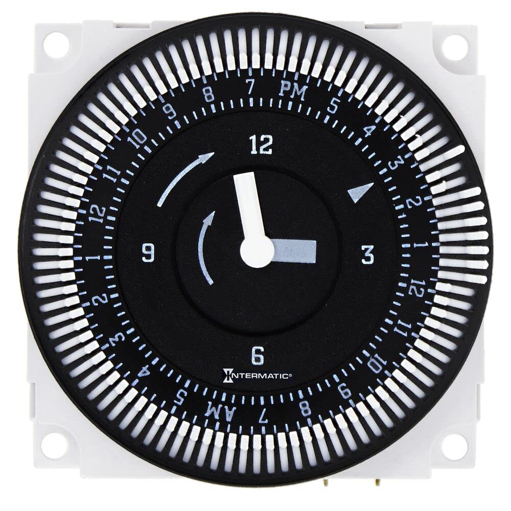 Intermatic FM1STUZH-240U 24-Hour 21A SPDT 240V Electromechanical Timer Module with Manual Override Switch - White | Heavy-Duty Appliance & Lighting Control for Home, Office & Industrial Use