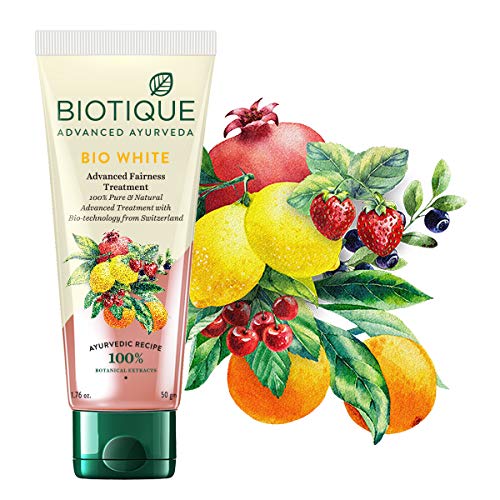 Biotique Bio Saffron Dew Youthful Nourishing Day Cream & Bio White Advanced Fairness Treatment Cream - 50g Each - For All Skin Types - Hydrating & Brightening Skincare for Daily Use & Night Routine
