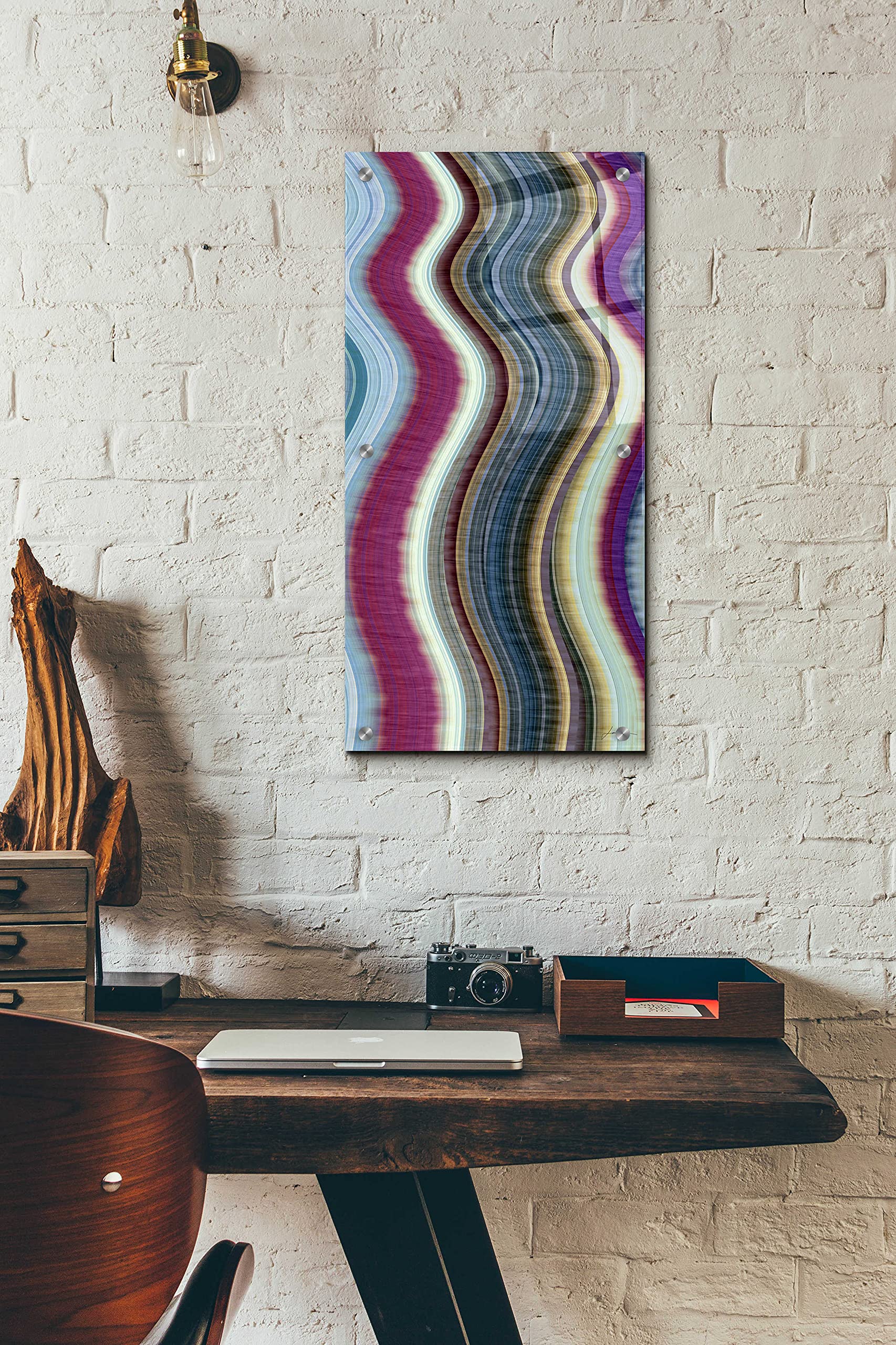 Epic 'Rumba III' Acrylic Glass Wall Art by James Burghardt - 12x24 Inches Modern Abstract Painting - Perfect for Living Room, Bedroom & Office Decor