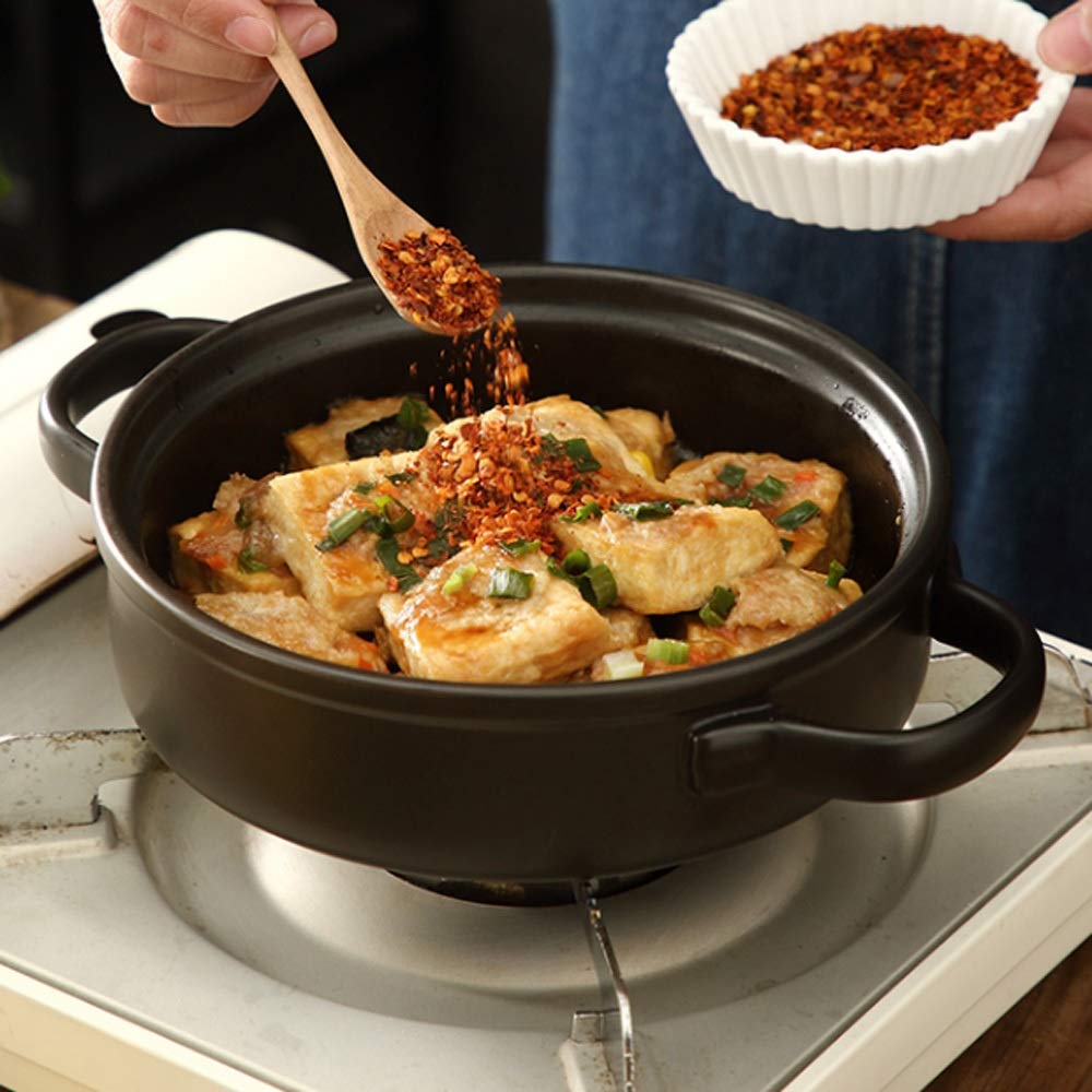 Premium Ceramic Slow Cooker Pot - 0.65L Stoneware Casserole Dish for Soup, Stew & Hot Pot | Stovetop & Oven Safe Cookware for Kitchen, Camping & Family Dinners