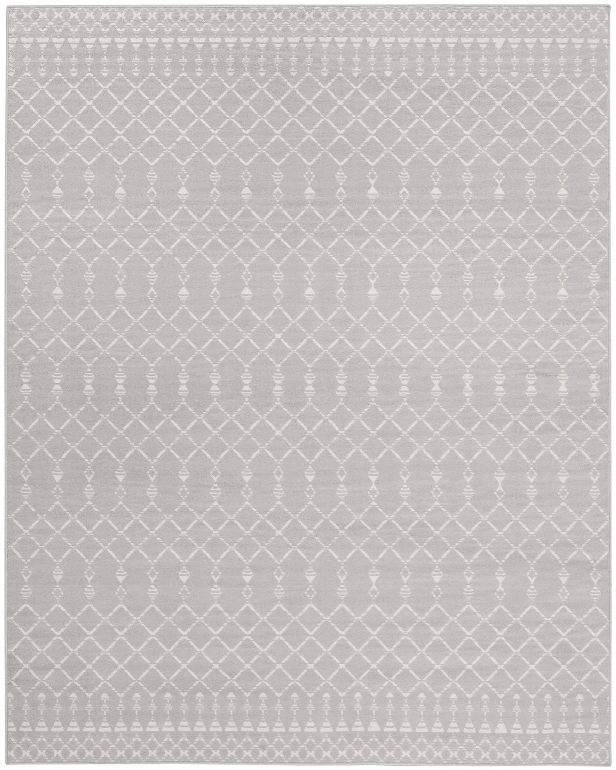 Nourison Whimsicle Moroccan Grey 7' x 10' Area Rug - Easy to Clean, Non-Shedding, Soft & Durable - Perfect for Bedroom, Living Room, Dining Room & Kitchen Decor (7x10) - Ideal for Cozy Home, Office or Airbnb Styling