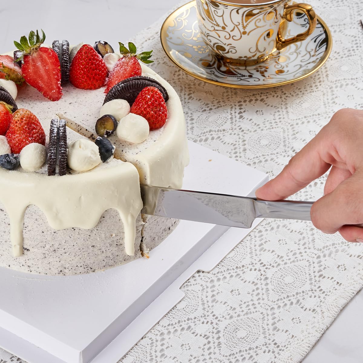 Premium Stainless Steel Cake Cutter Set - Silver Cake Knife & Server for Wedding, Birthday, Party & Special Events | Perfect for Cake Cutting, Dessert Serving & Celebration Decorations