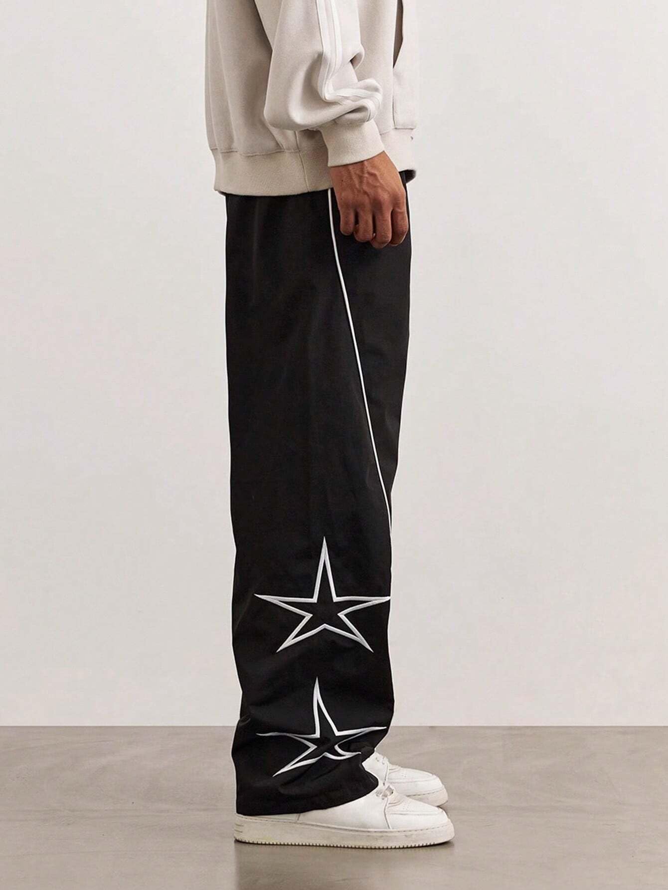 ZAFUL Men's Y2K Fashion Casual Pants - Lightweight Striped Drawstring Baggy Straight Leg Trousers for Streetwear, Dance & Everyday Outfits