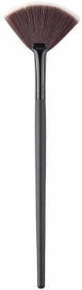SUNISA Slim Black Fan Makeup Highlighter Brush for Women & Girls - Soft Bristles for Flawless Contouring & Glow - Perfect for Everyday Makeup, Professional Use & Travel (Pack of 1)