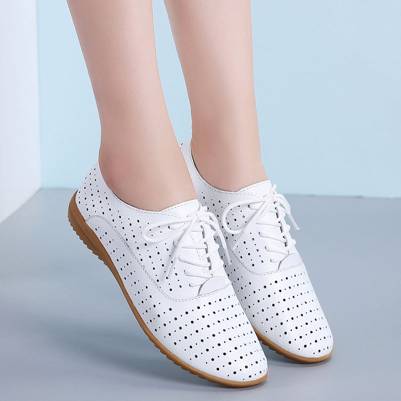 Women's Comfortable Oxford Ballerina Flats - Breathable Slip-On Loafers for Work, Travel & Casual Wear